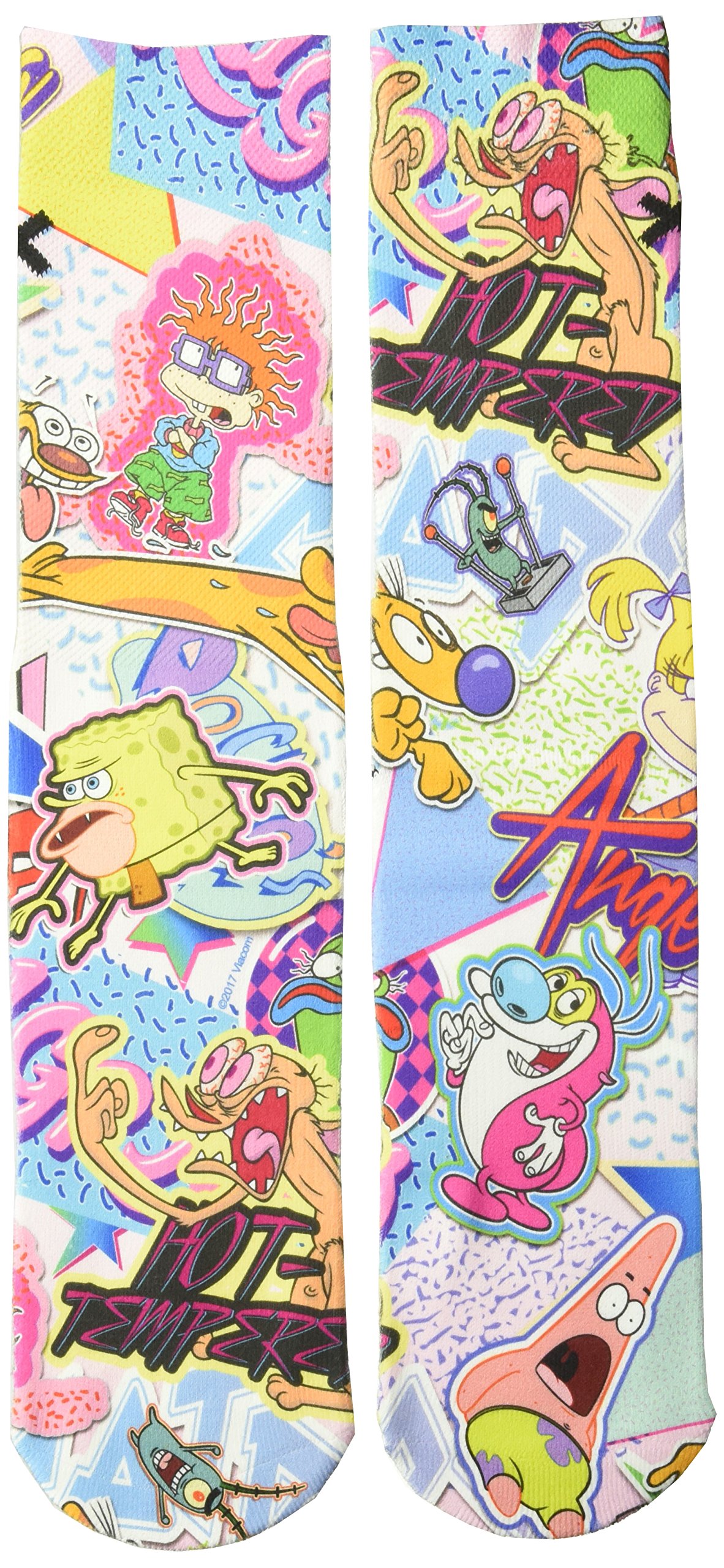 Nickelodeon Socks for Men Women Fun Retro 90s Nick Cartoon Assorted Prints, Large