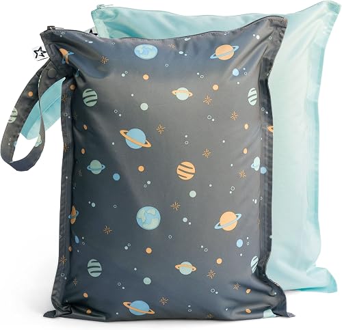 Tiny Twinkle Waterproof Wet Bag | 2-Pack Reusable Baby Travel Bag - Ideal for Wet Swimwear, Baby Clothes, & Diapers