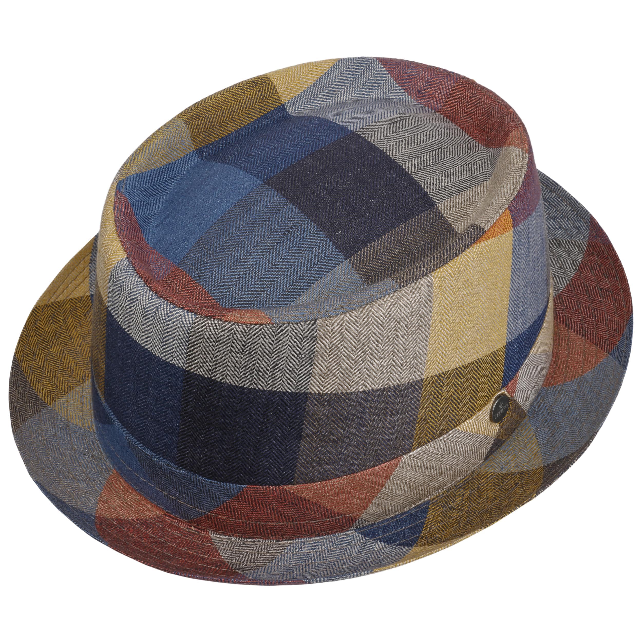 LIERYS Levente Pork Pie Hut kariert Made in Italy Herren Damen Sommer Winter