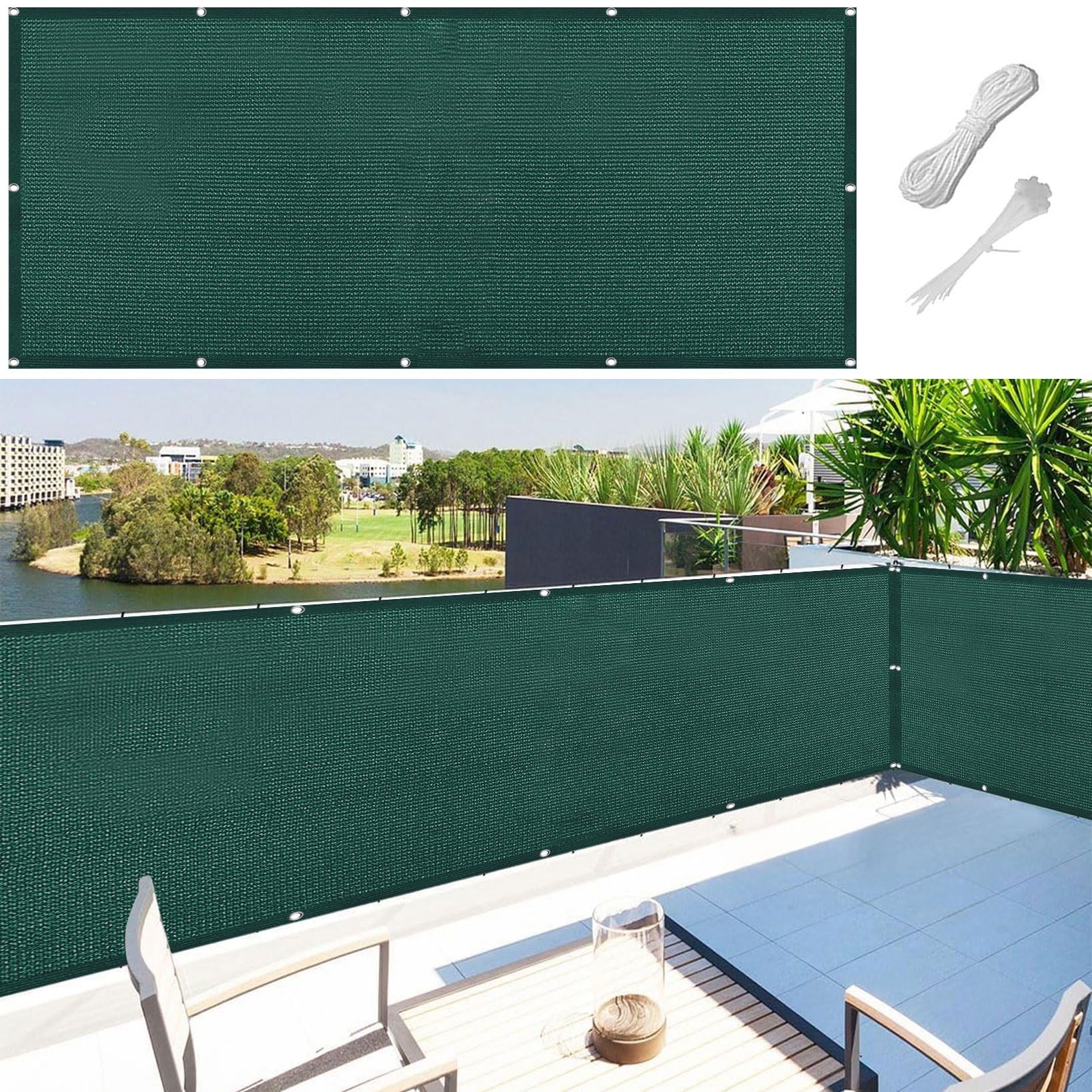 AEREY Balkon Sichtschutz – 55x600 Cm, Anthrazit, Wind- Und Sonnenschutz Für Terrasse & Garten