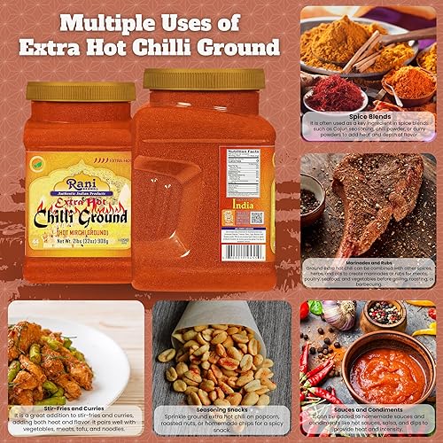 Vista 60 de Rani Extra Hot Chilli Powder Indio Spice 80oz (5 libras) 5.0 lbs tarro de PET a granel ~ Todo natural Sin color añadido Apto para gluten