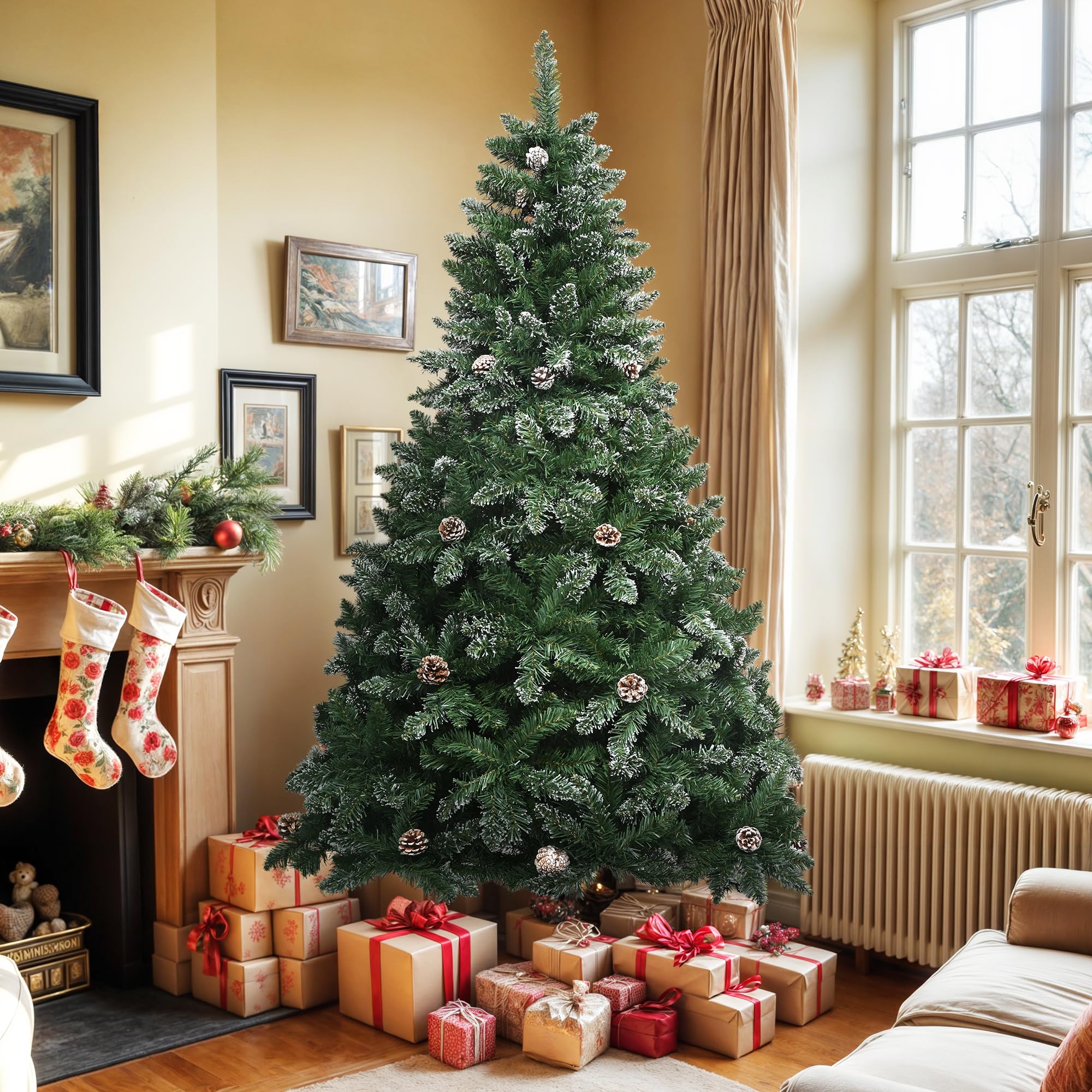 YITAHOME Kunstkerstboom, 230 cm, ca. 1346 takken, natuurgetrouw, dichte