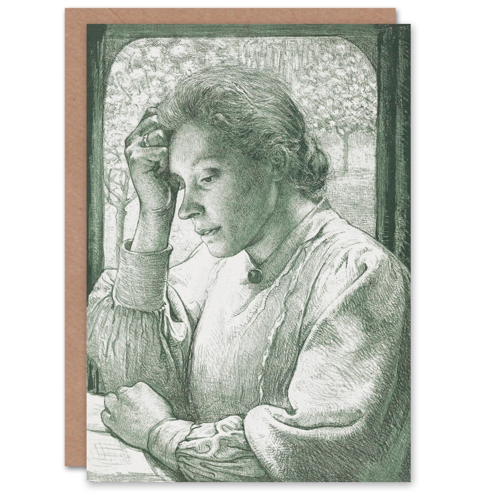 Artery8 Richard Roland Holst Art Card Pencil Portrait of Henriette