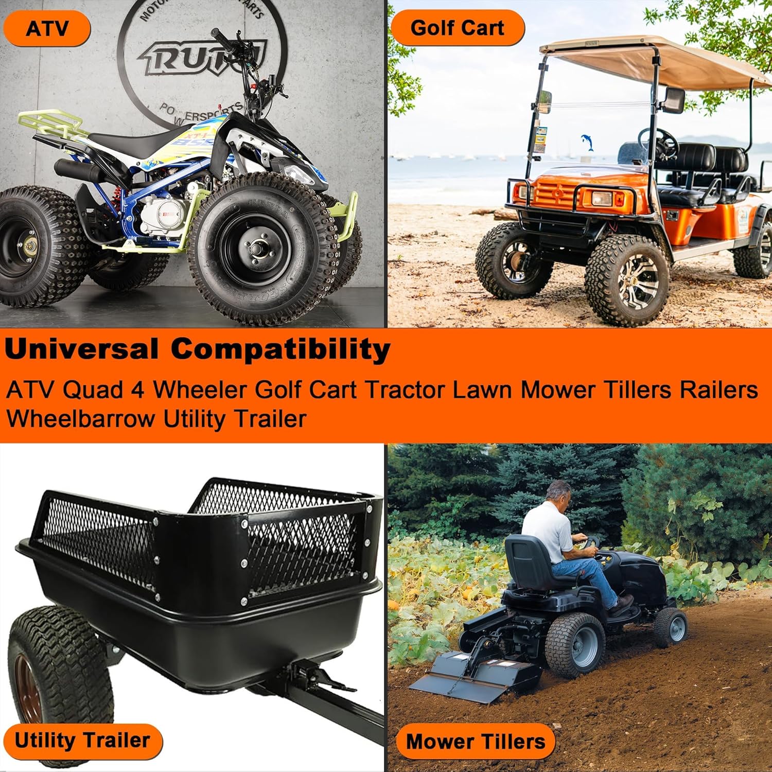 RUTU 18x8.50-8 19X7-8 20X7-8 Inner Tube for ATV Quad 4 Wheeler Go Kart Baja Warrior Mini Bike Lawn Tractor Snow Blower Golf Cart Garden Trailer Heavy Duty Lawn Mower 2 Pack