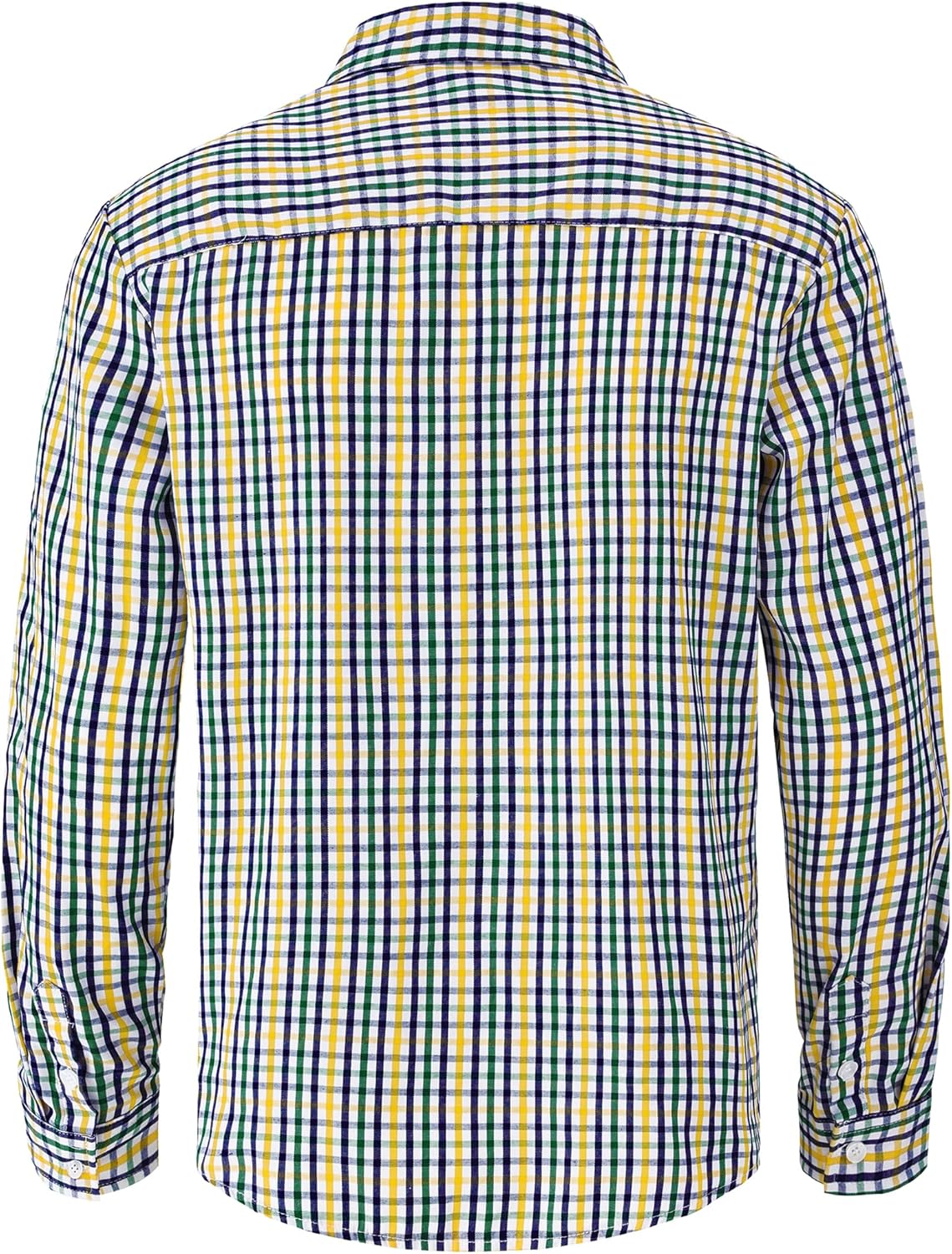 Mens Gingham Button Down Shirt Long Sleeve Dress Shirts Business Casual Shirts with Pockets - Image 3