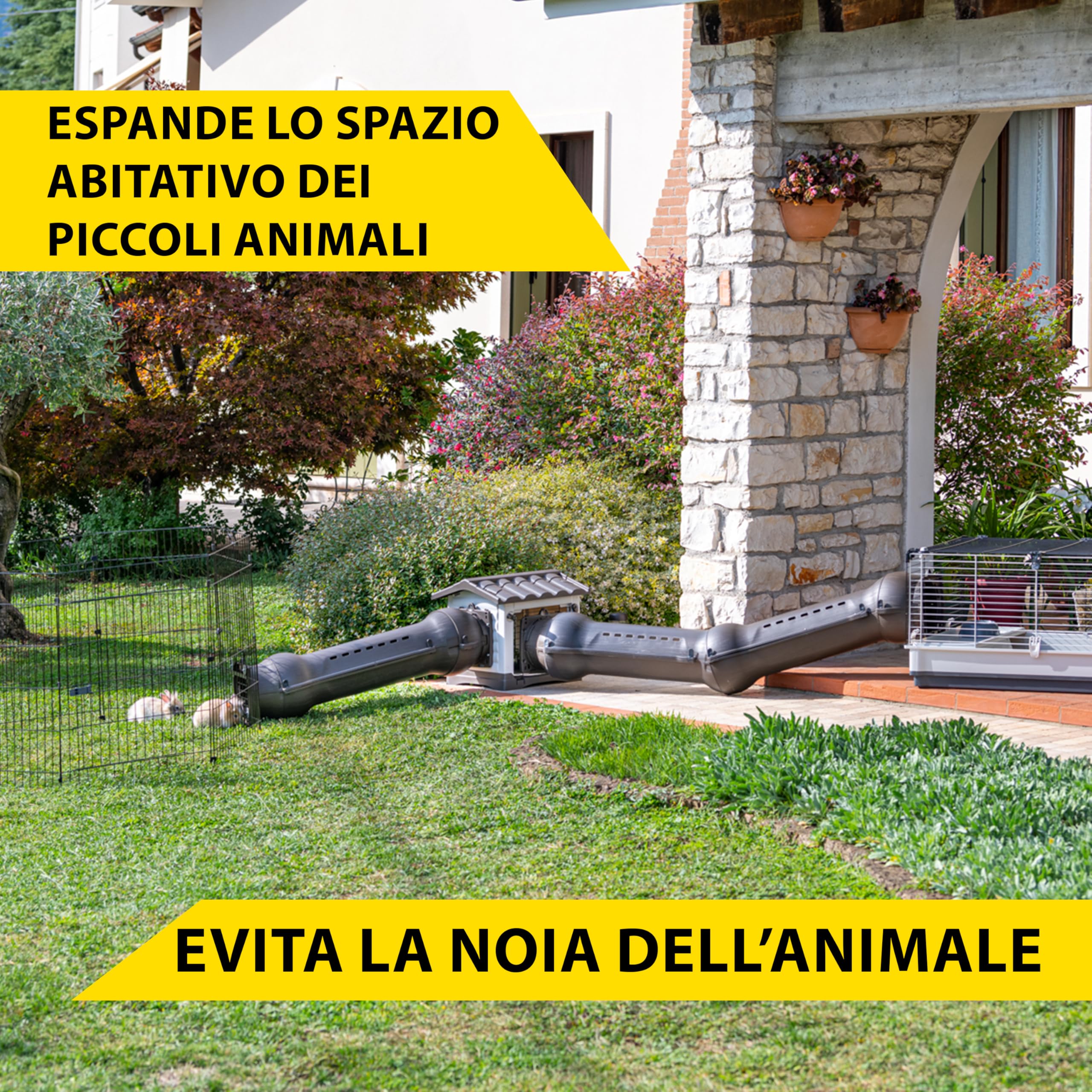 Ferplast Accessori Gabbia Conigli METRO', Collegabile ai Tunnel per Conigli, Furetti e Porcellini d’India, Tetto Rimovibile e Fondo Drenante, 43 x 48 x 44 cm.