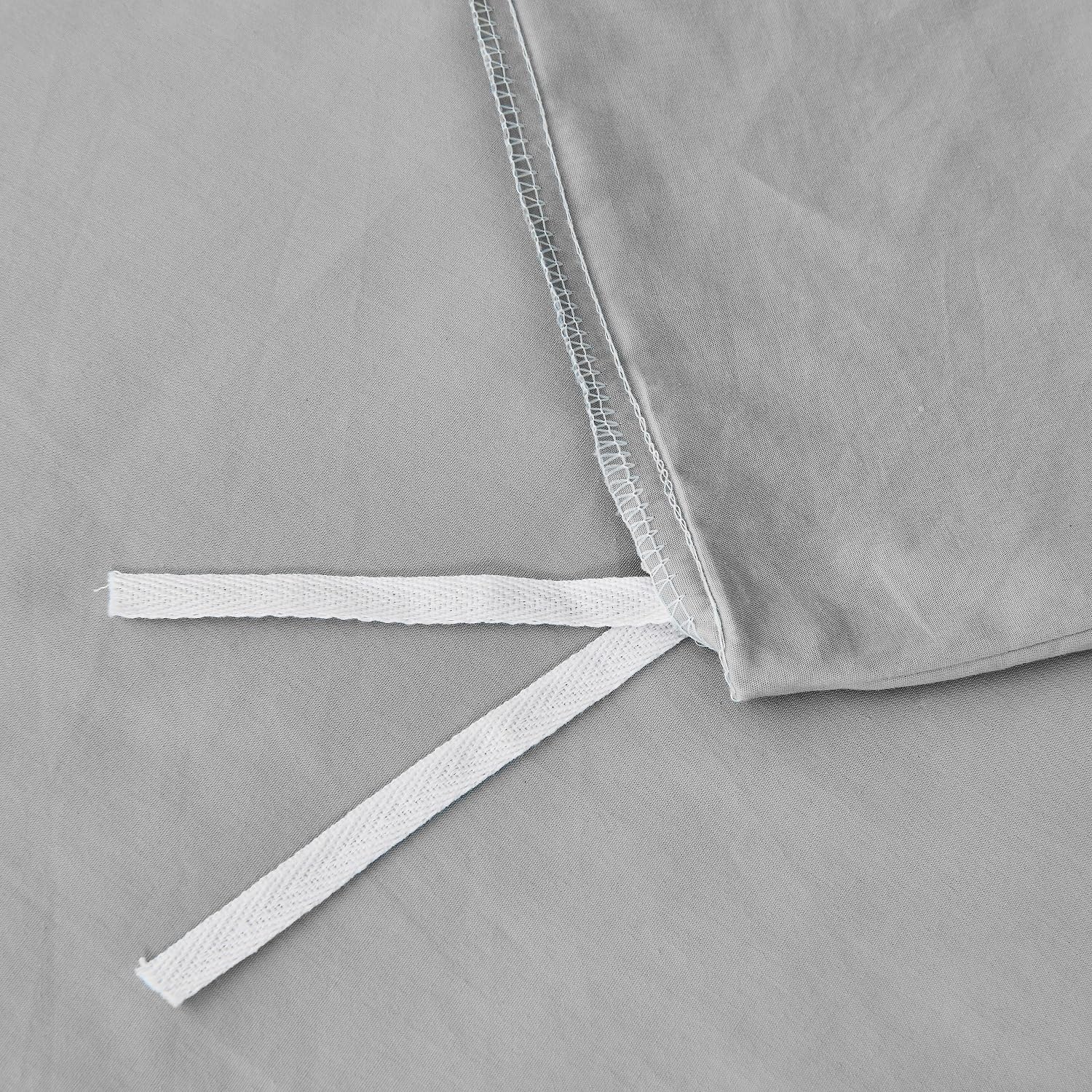 Luofanfei Baumwolle-Leinen Bettwäsche-Set 135x200 Cm – Atmungsaktiv, Weich, Bügelfrei, Grau Uni