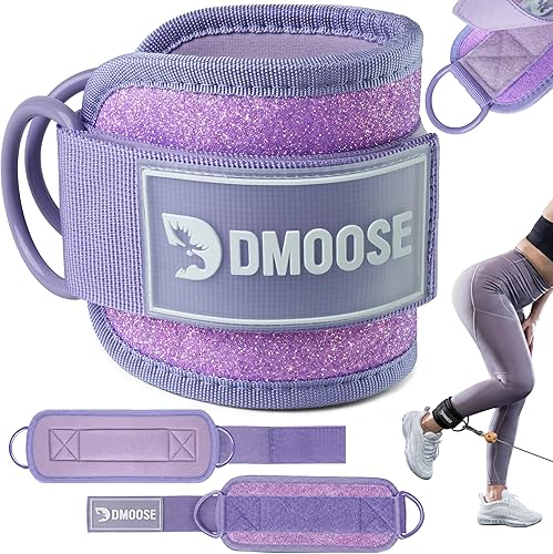 Miniatura 31 de DMoose Fitness Ankle Strap for Cable Machine - One Size Fit with Premium Padding Cuffs, Ankle Bands for Working Out, Booty Workouts, Leg Extension,