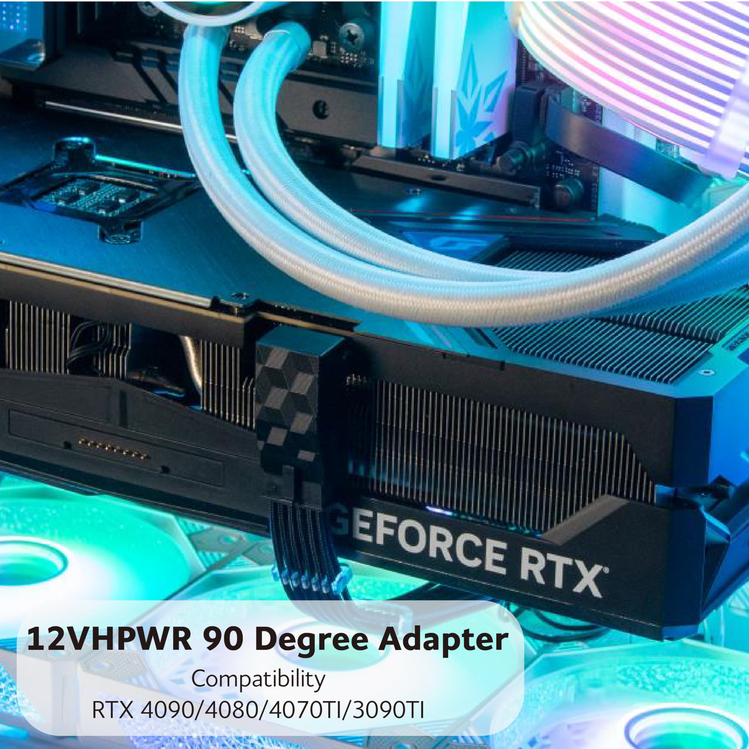 Akasa Cavo Alimentazione 12VHPWR 90° – 16 AWG, 30cm, Nero, 12+4 Pin Maschio/Femmina, 600W, Per GPU NVIDIA RTX 4090/4080/4070Ti, ATX 3.0 - 2
