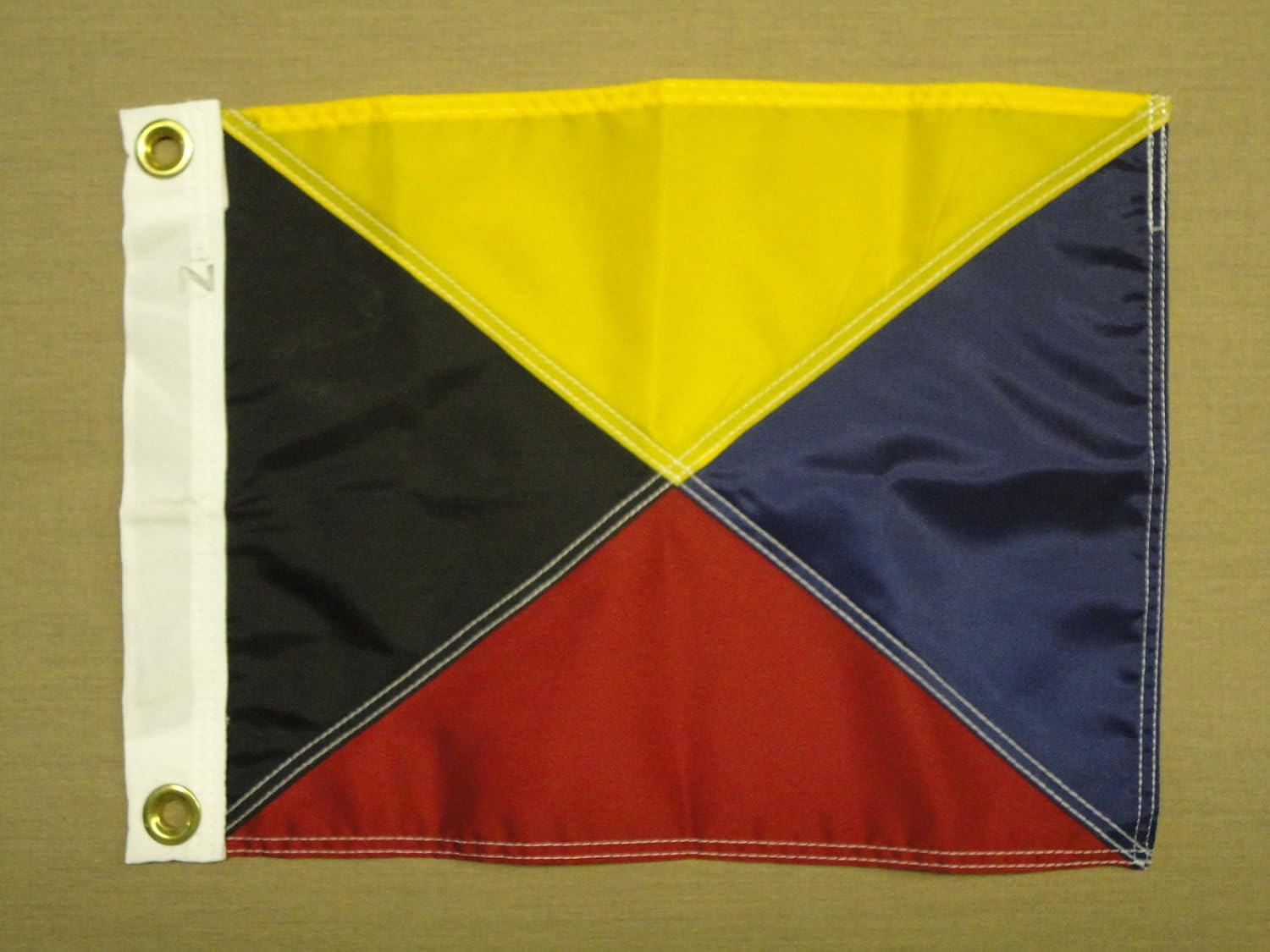 Letter Z Zulu International Code of Signals Size #0 Boating Yachting Indoor Outdoor Nylon Grommets 1' X 1 1/4' (12" X 15")