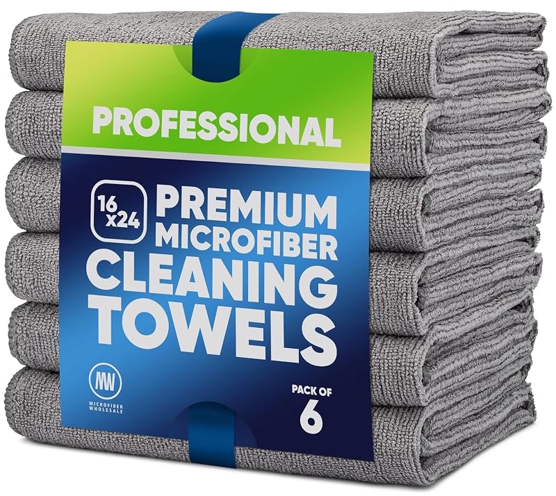 Panos de Microfibra para Múltiplas Superfícies Microfiber Wholesale Pro 40,6 x 61 cm Cinza, Kit com 6 unidades
