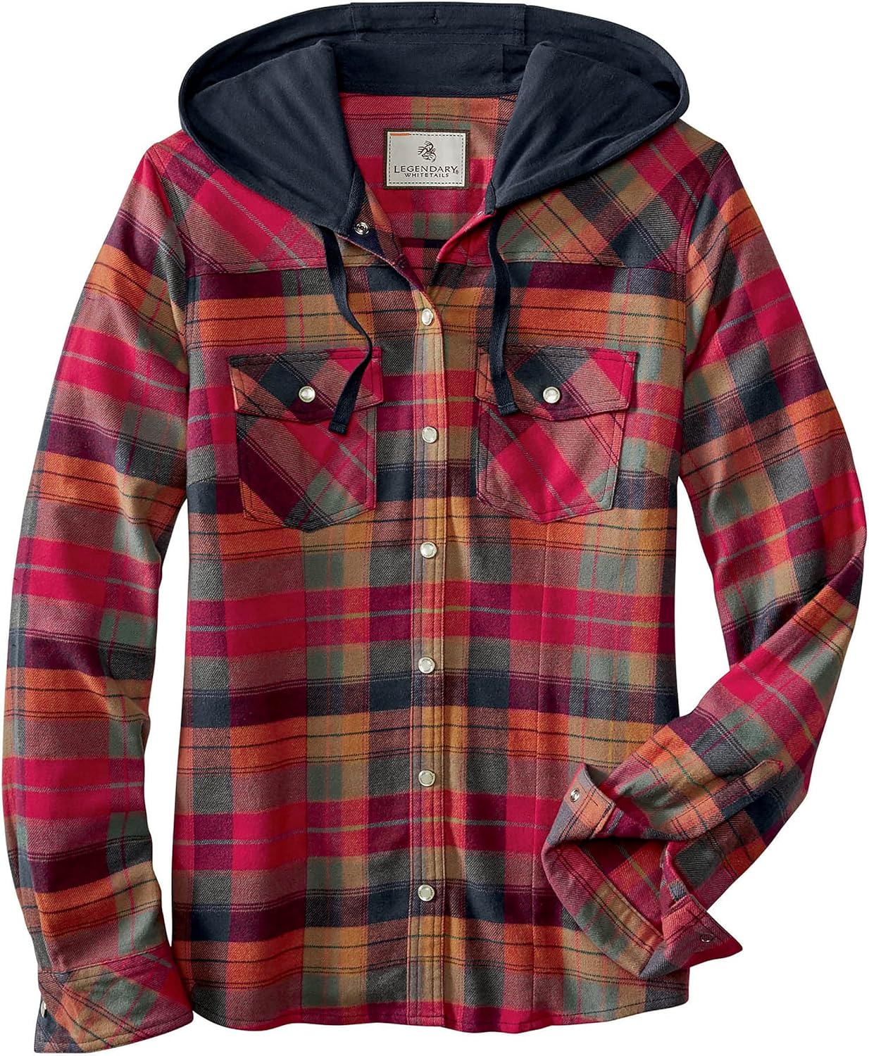 Hooded flannel shirt women's Clearance