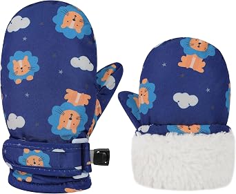 Toddler Gloves Kids Mittens Winter Warm Lined Fleece Gloves Waterproof Snow Baby Mitten for Boys Girls