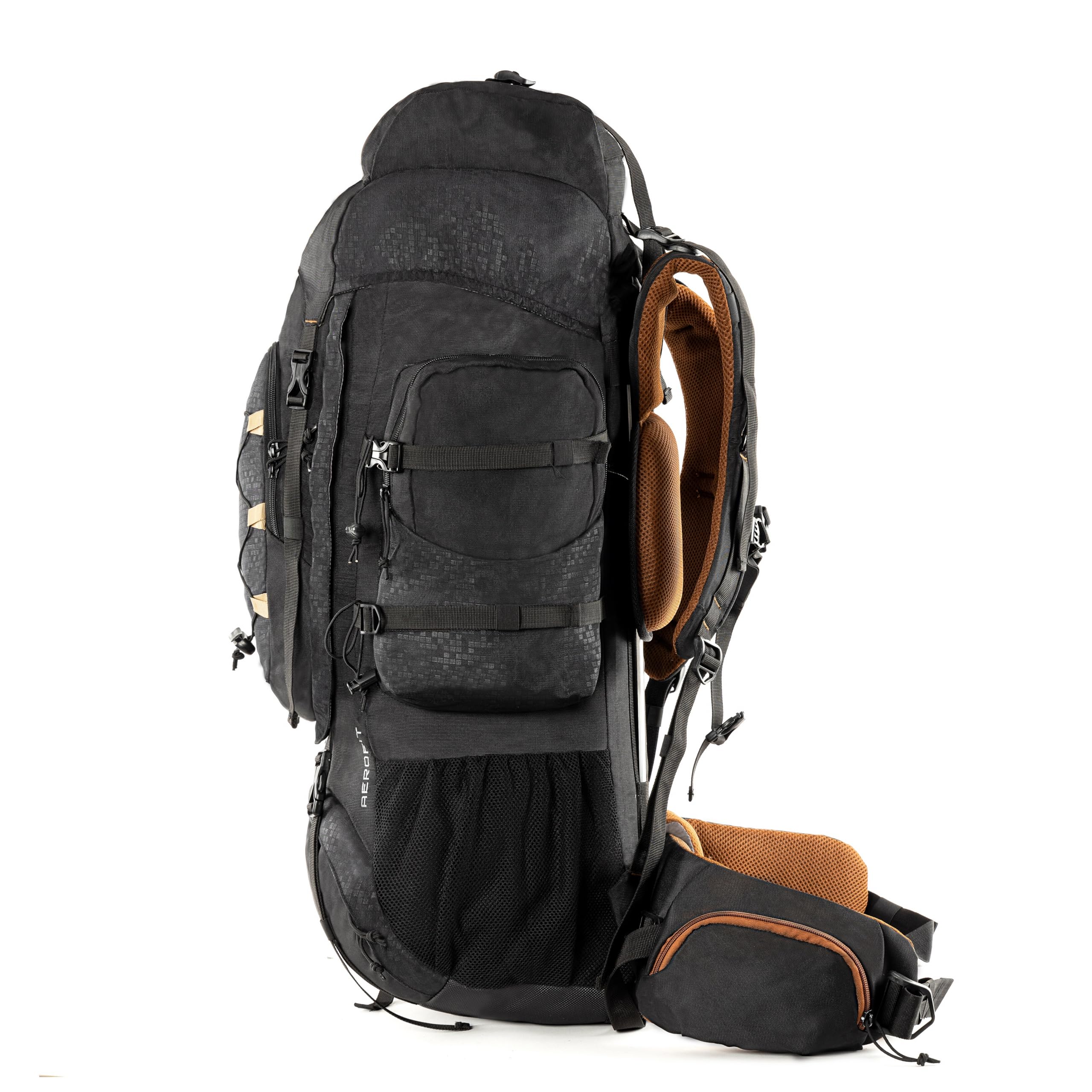Tripole Walker Pro Mochila 60 Litros de Viaje y Senderismo para Hombre y Mujer – Mochila Impermeable con Marco Interno y Compartimento Portátil 17", Funda de Lluvia, Negro