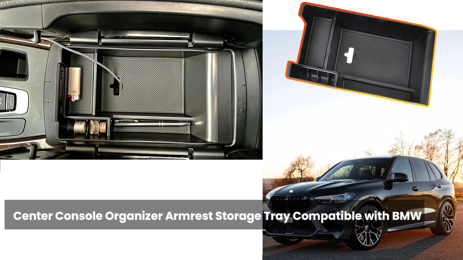 Auto Organizer Für Münzen Handy Mittelkonsolenfach Für BMW 3er E46 (1999-2005) – Aufbewahrungseinsatz, ABS, OEM 51167038323 Center Console Tray