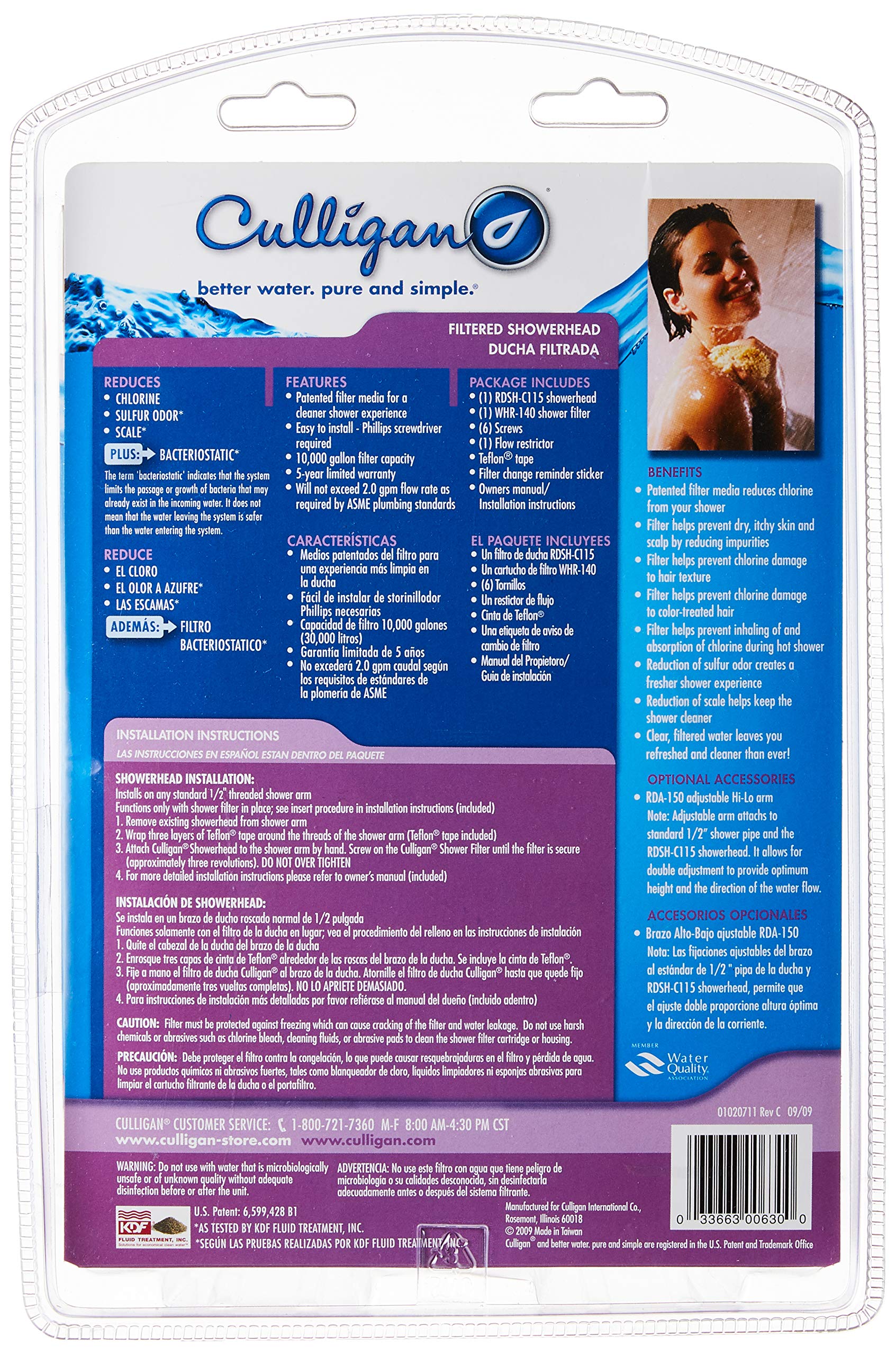 Culligan RDSH-C115 RainDisc Showerhead with Filter, Chrome Finish by Culligan