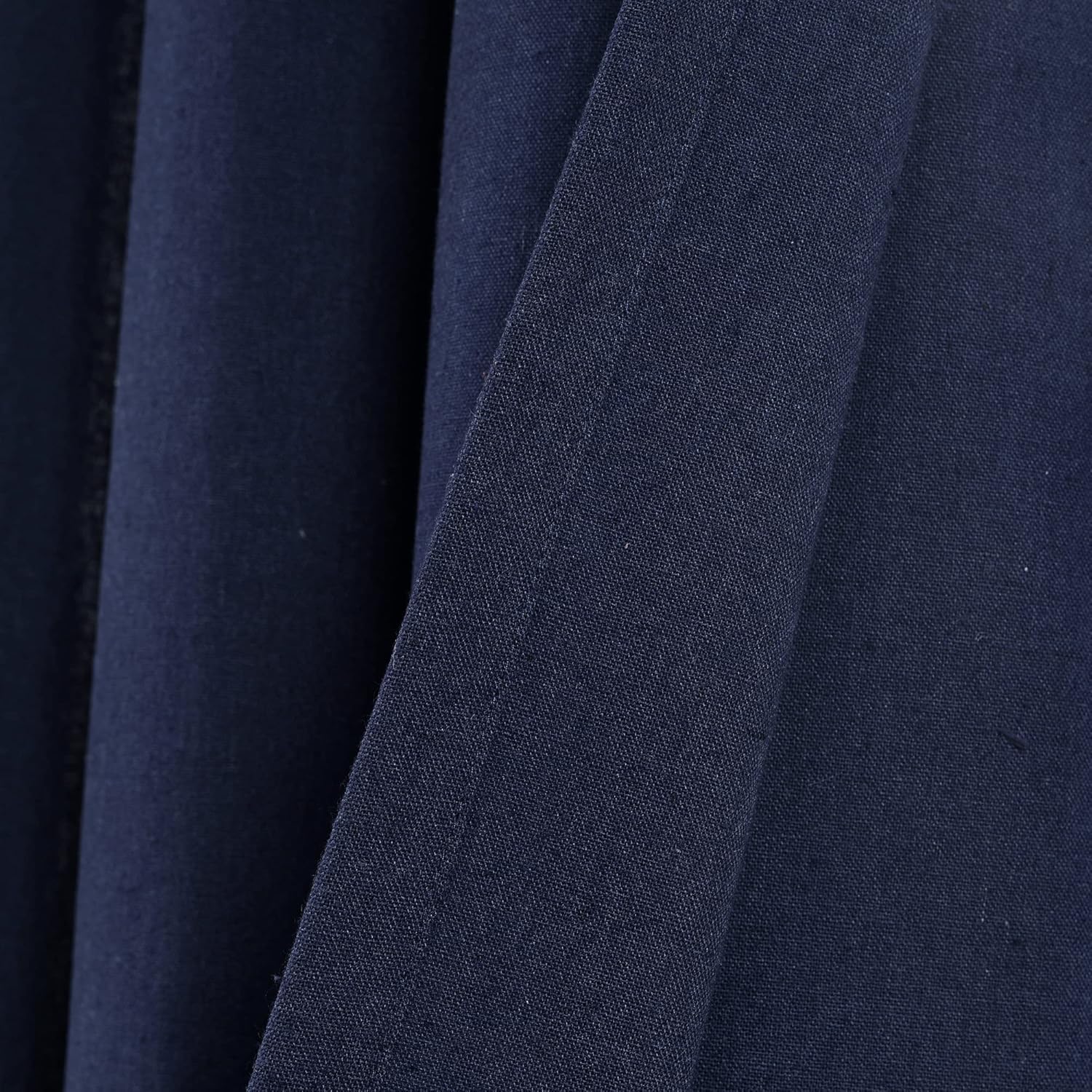 Lush Decor Faux Linen Grommet Window Curtain Panel Pair, 84" L x 52" W, Navy