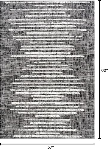 Miniatura 2 de Eyely BMS124E-3 - Alfombra geométrica de rayas bereber para interiores y exteriores, moderna, bohemia, rústica, dormitorio, cocina, patio trasero,