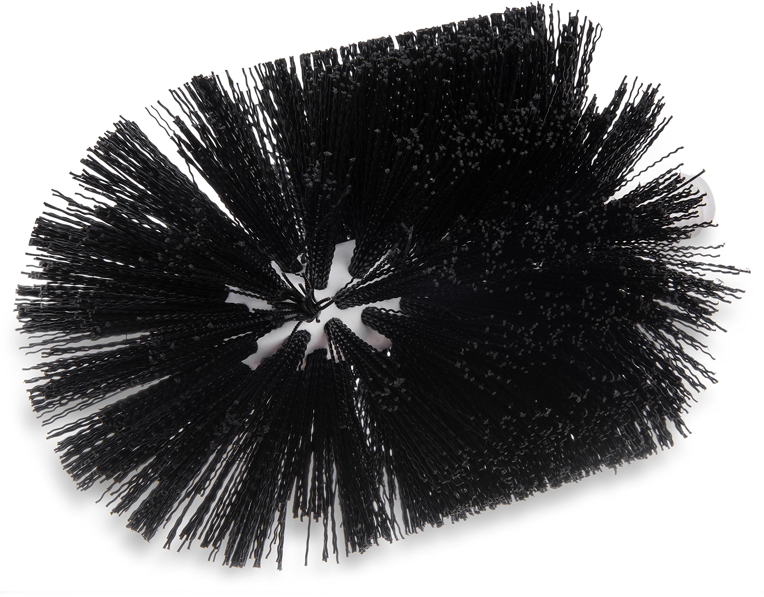 Carlisle Flo-Pac Floor Drain Brush Head (only), 6-3/4"L x 6" Dia, Threaded Handle Hole, Polypropylene bristles, Black, BPA-Free, 4014800