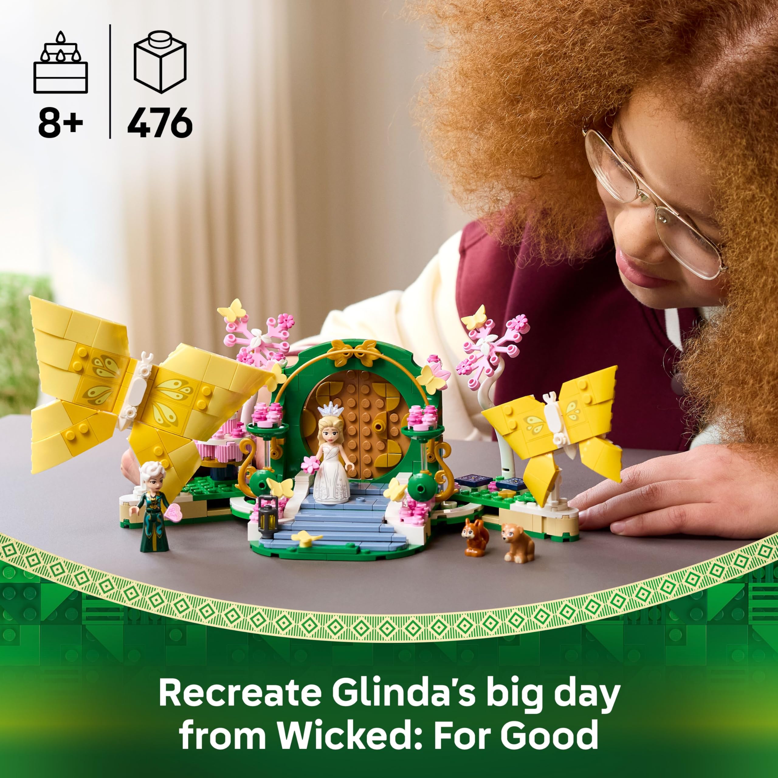 LEGO Wicked Glinda's Wedding Day, Building Toy with 2 Mini Dolls & 2 Posable Butterfly Figures plus Accessories - Image 2