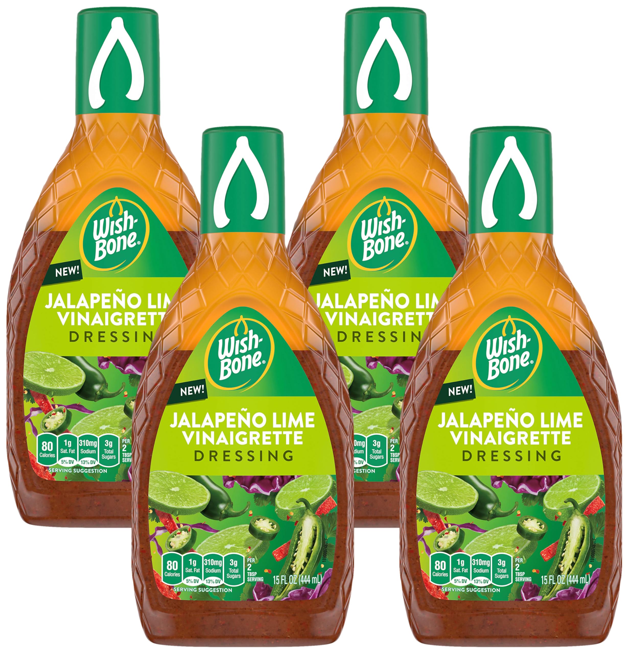 Wish-Bone Jalapeno Lime Vinaigrette, 15 oz (Pack of 4)