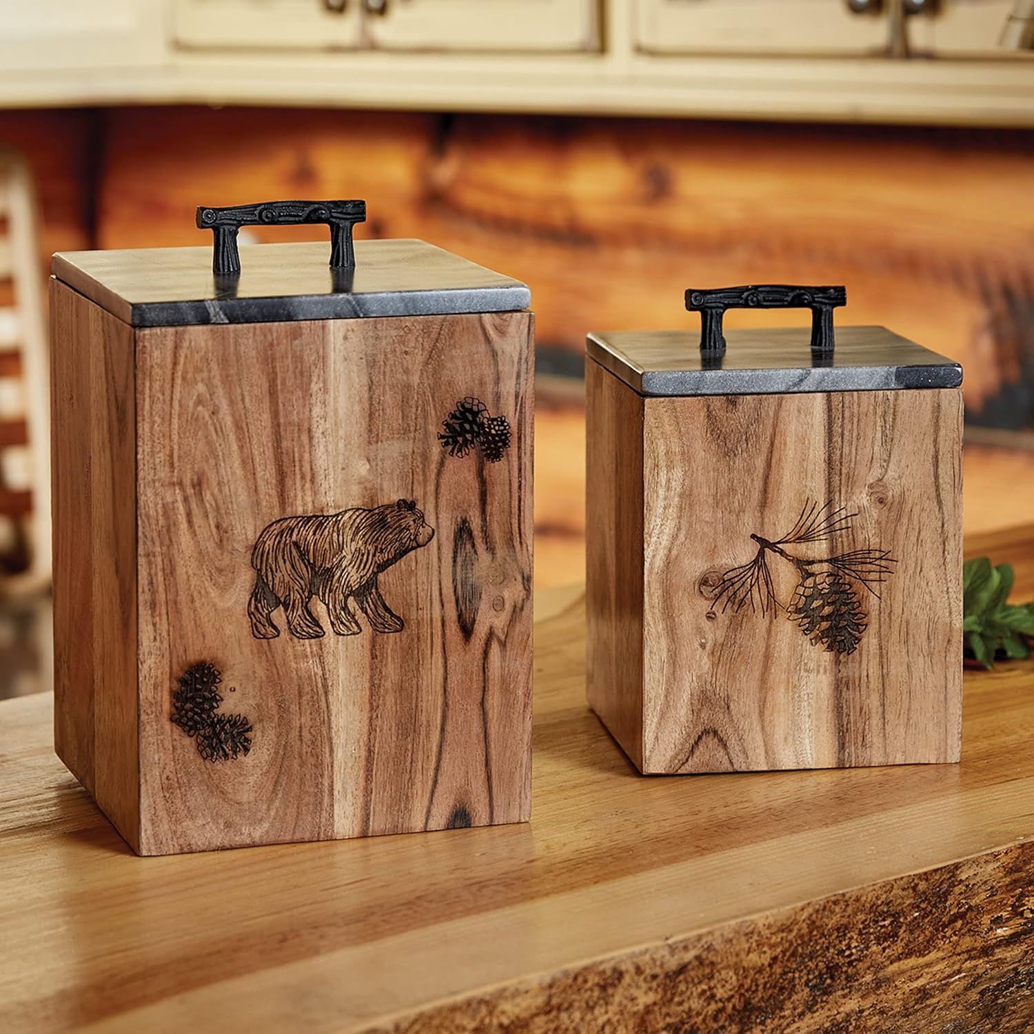 Park Designs Rustic Wood Canister - Small