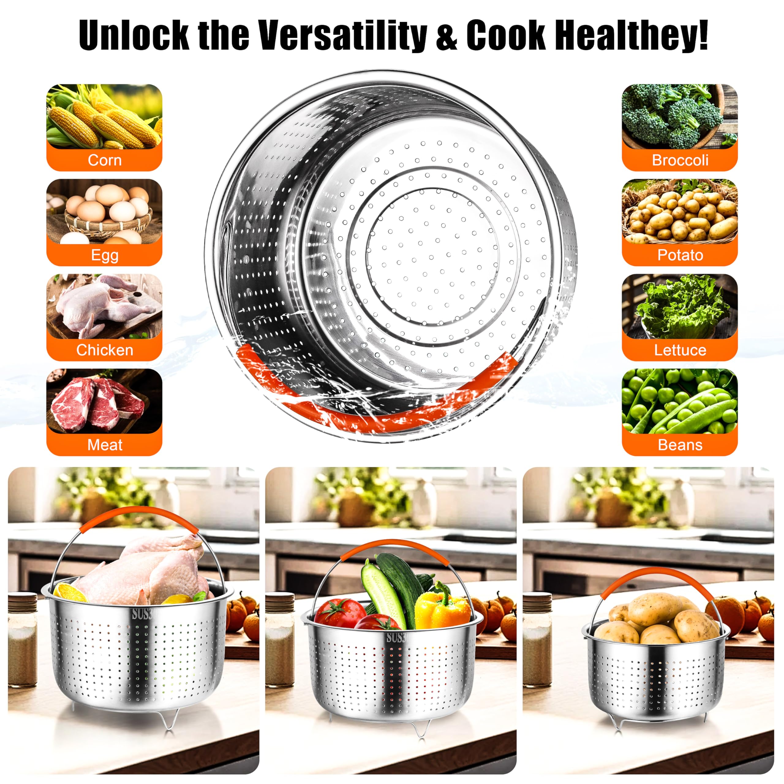 Veggie Qt Aozita Steamer Basket For Instant Pot Steamer Basket