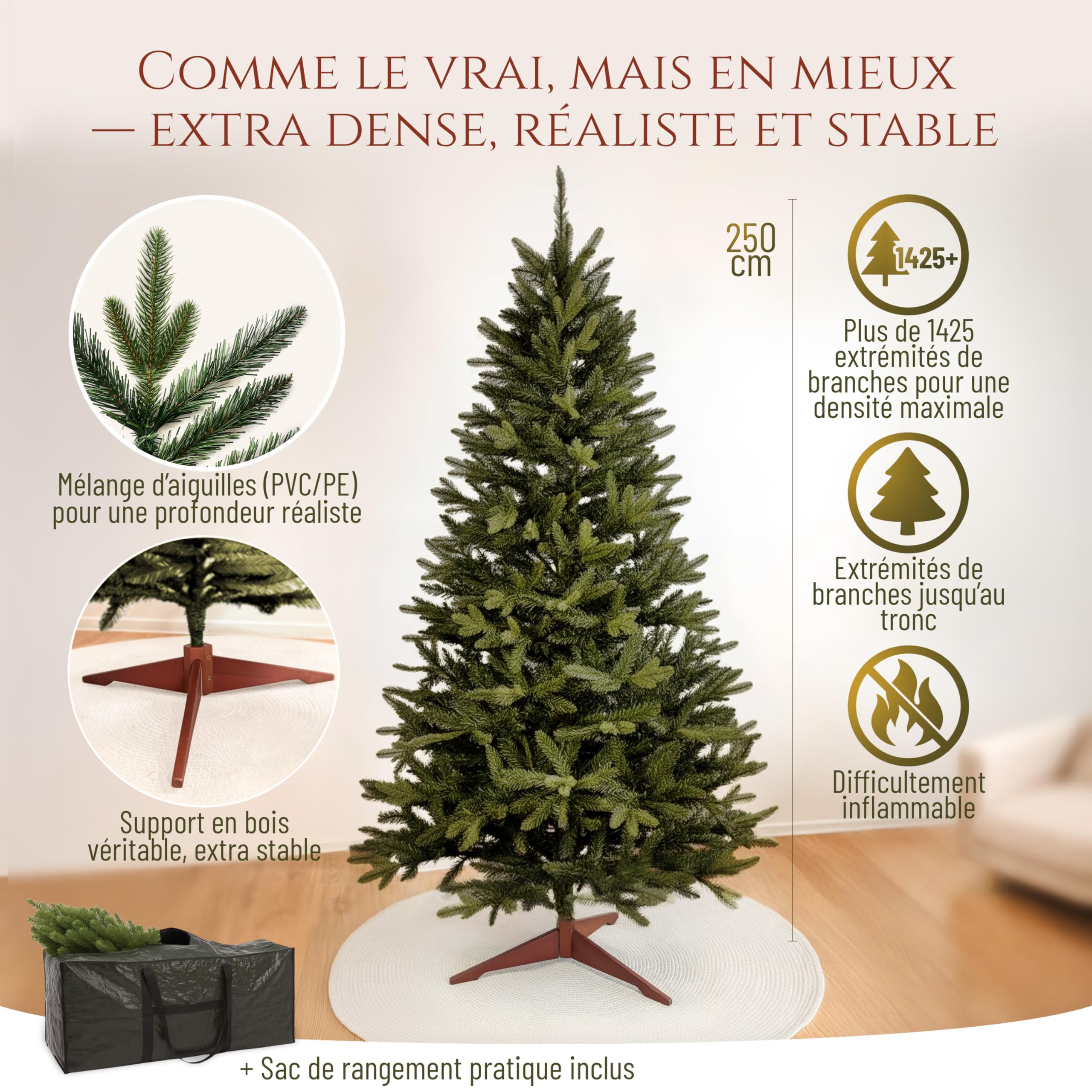 Sapin De Noël Artificiel En Pin Artificiel De Qualité Supérieure Avec