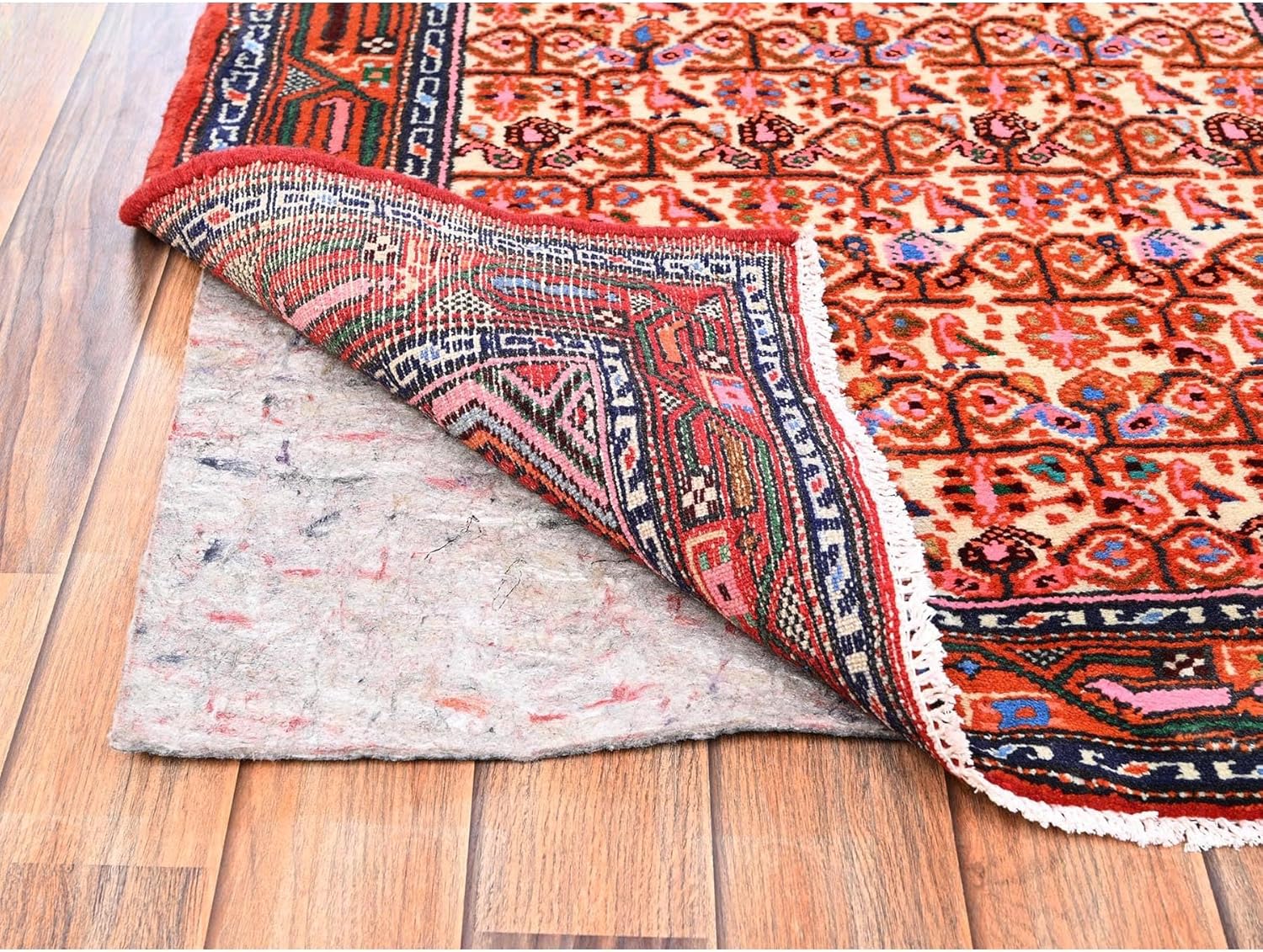 Hand Knotted Wool Oriental Runner Rug, Ivory, Full Pile, Soft Traditional Design