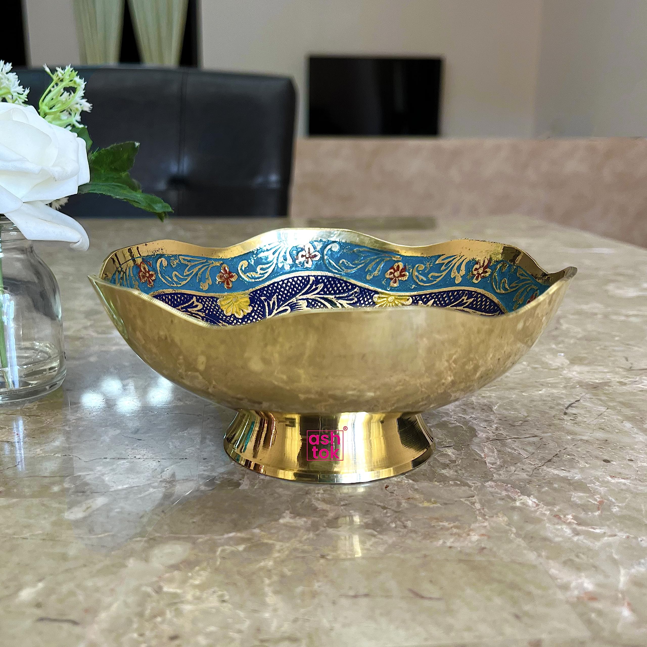 Brass Turkish Bowl, Brass Gift Bowl Meenakari Multi Color Bowl