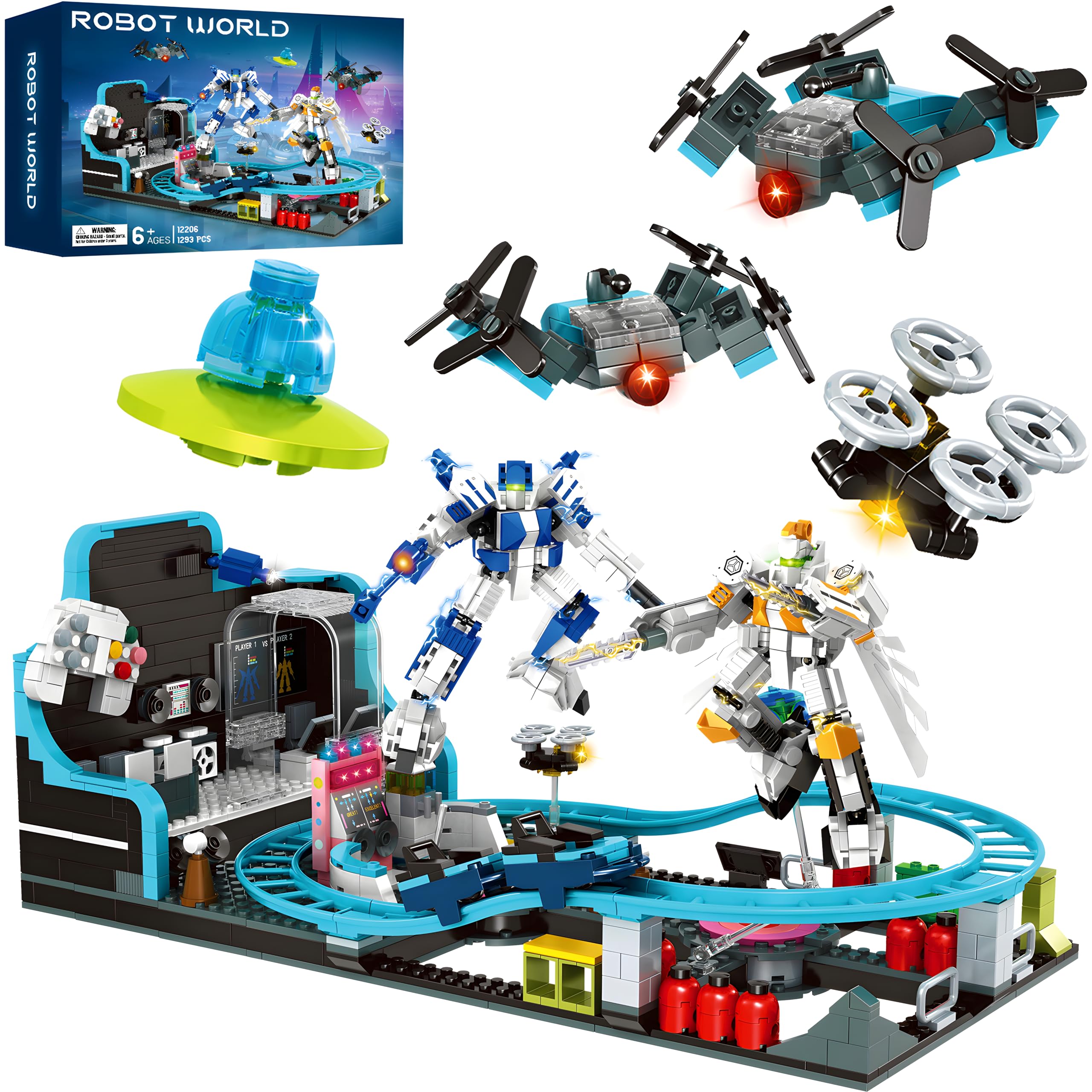 Amazon.com: Toptrend Space Roller Coaster Toy, 1293pcs Robot STEM