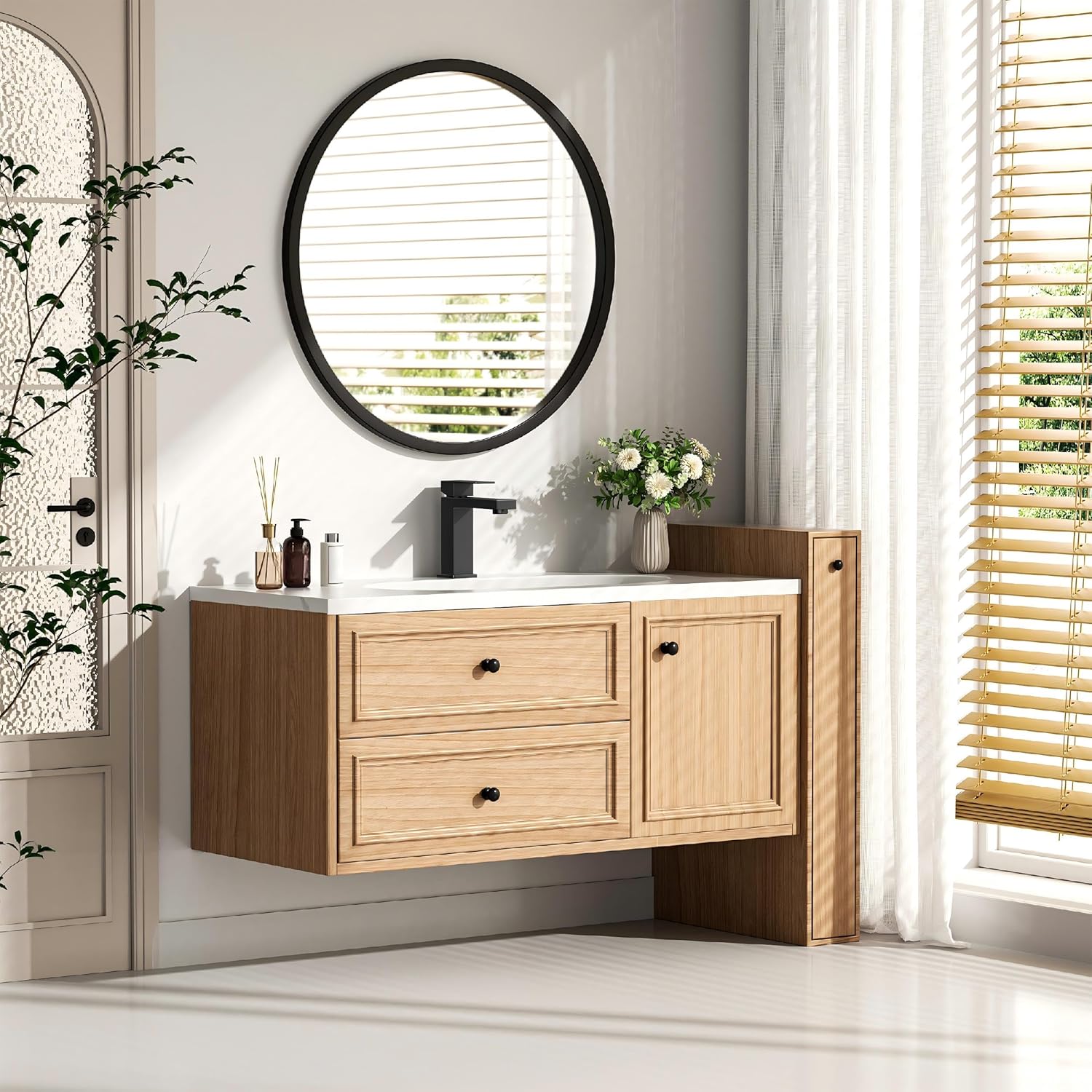 FORIOUS Bathroom Faucets, Single Hole Black Bathroom Faucet with Pop-up Drain, Lead-Free, Single Handle Faucet for Sink, Vanity, RV, Lavatory, Suitable for 1 or 3 Holes - Image 4