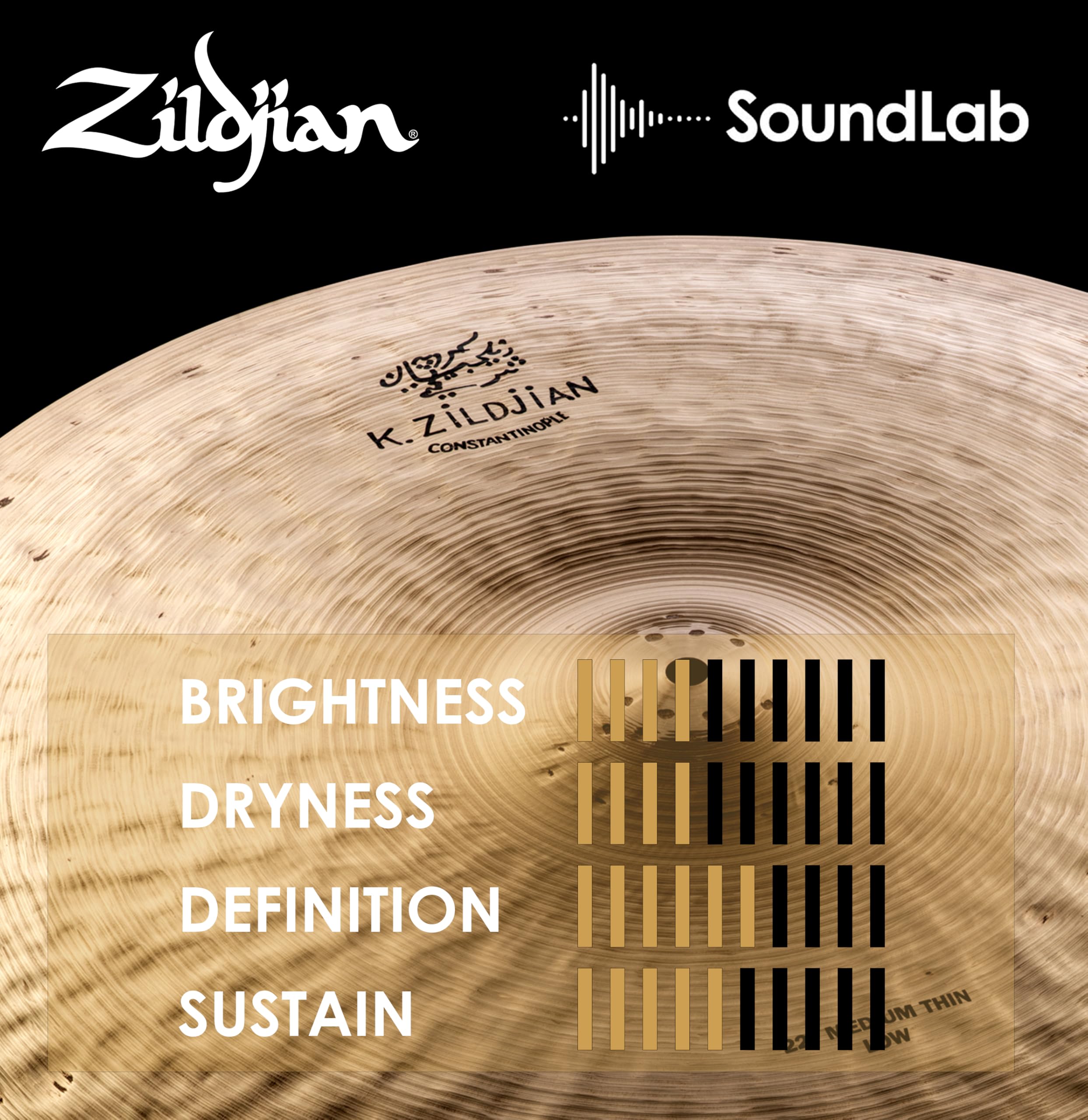Zildjian K' Constantinople Ride 22", Medium Thin, Low - Piatto Ride