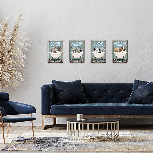 Miniatura 5 de Cartel decorativo divertido de conejillo de indias para decoración de pared de baño, decoración de bañera, accesorios para amantes de los conejillos