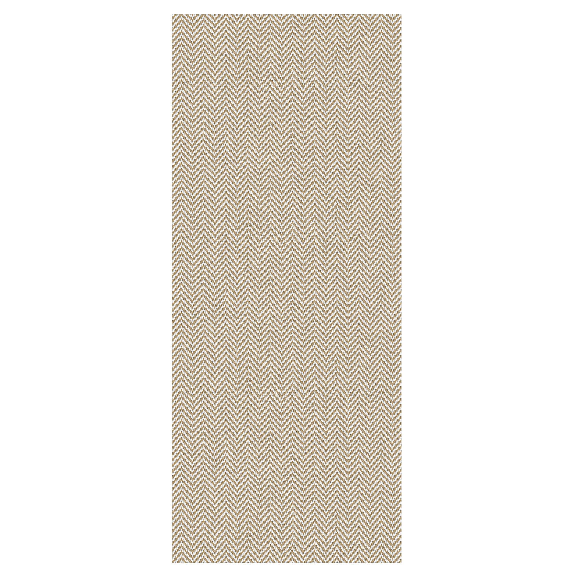 Alfombra trenzada de 2 x 5 pies, lavable, para pasillos, cocina, con respaldo de goma, de algodón, para entrada, interior, alfombra tejida para pasillo, cocina, dormitorio, beige/blanco