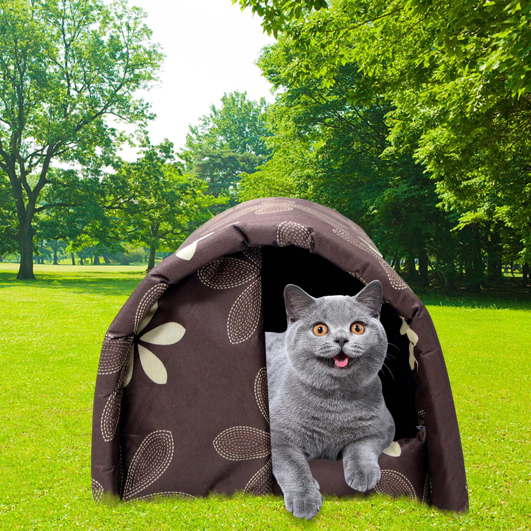 Cuccia Per Gatti Esterni Whiwhi Impermeabile - 42x31x28cm, Calda, Lavabile - Foto 4