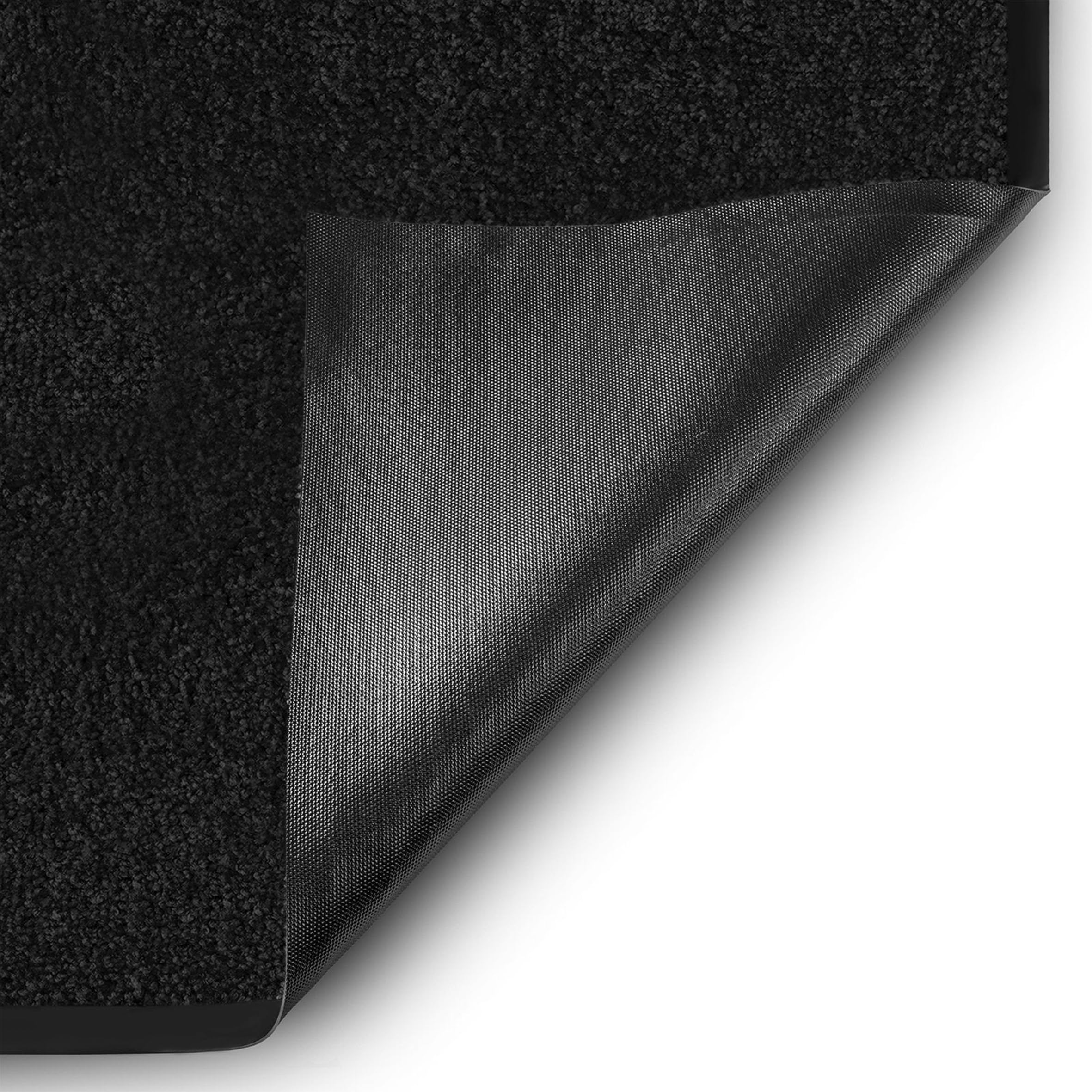 Floordirekt Schmutzfangmatte Rhine - waschbare & leistungsstarke Fußmatte - Sauberlaufmatte mit Rutschfester Rückseite - Türmatte für den Eingangsbereich (Schwarz, 200 cm x 200 cm)