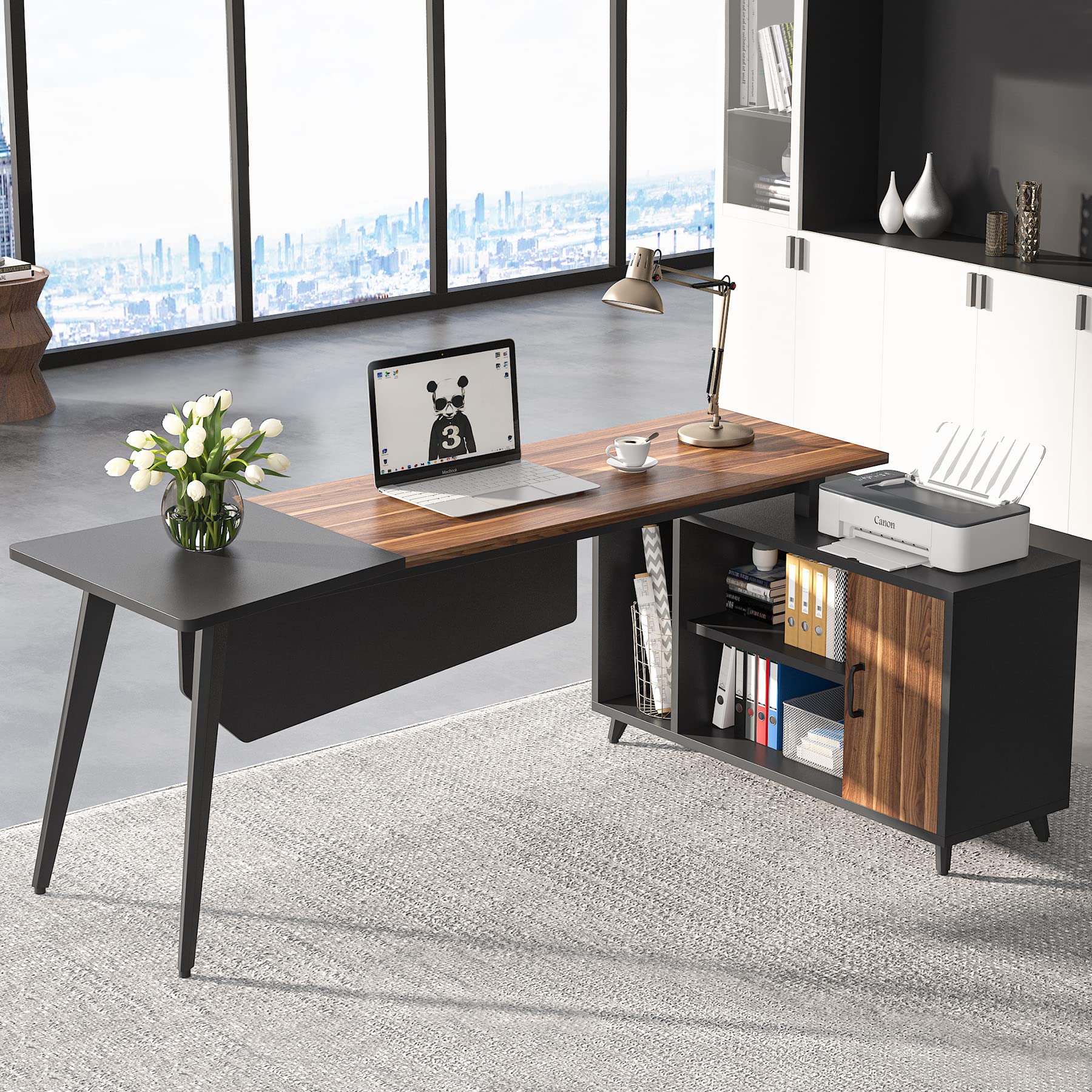 Buy Tribesigns LShaped Computer Desk with File 78.74 Inch