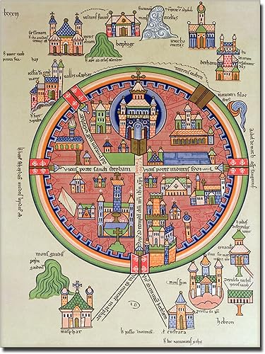 Trademark Fine Art Mapa de Jerusalén y Palestina por Bridgeman Library Lienzo Artwork, 14 x 19 pulgadas