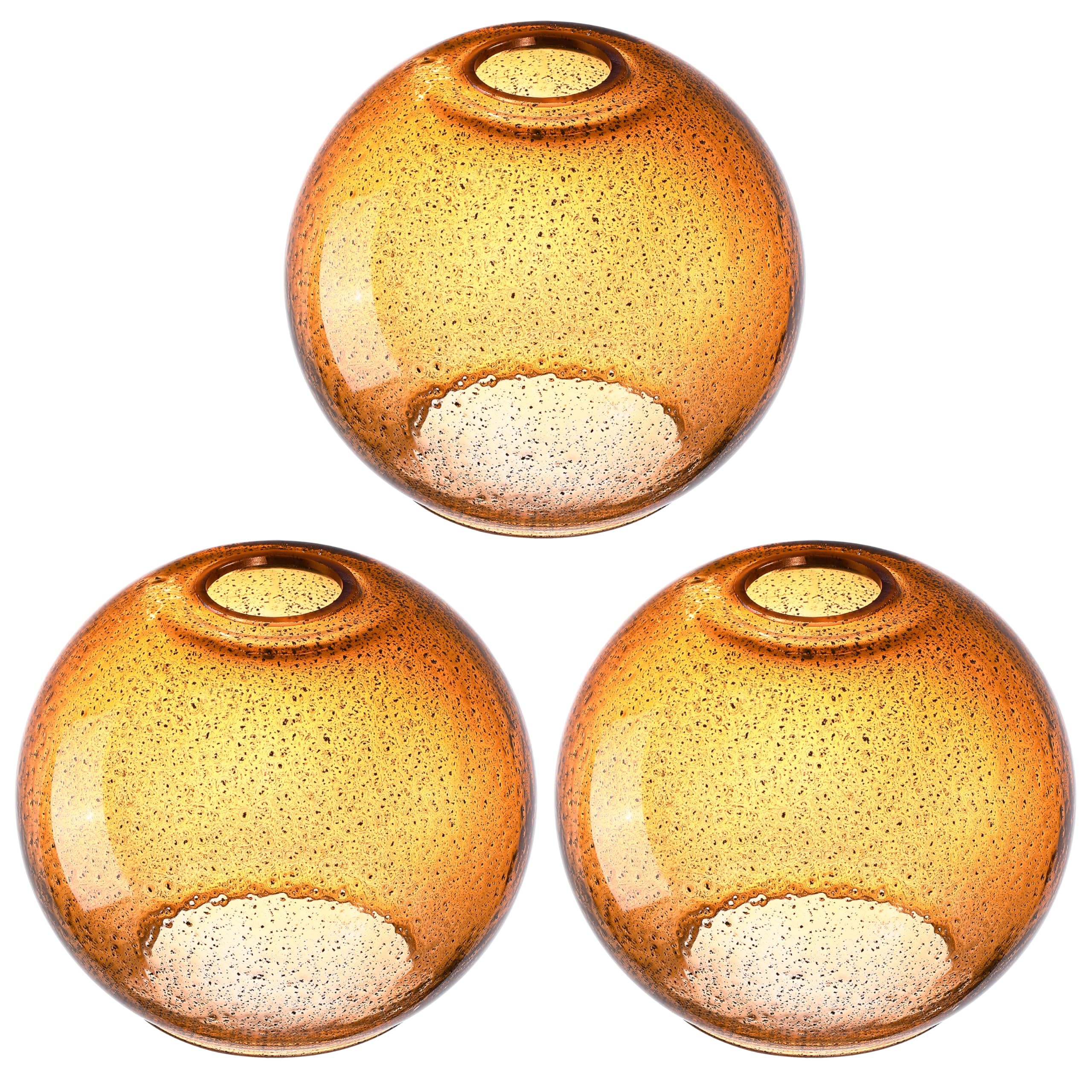 3 Pack 6.3 Inch Replacement Black Amber Seeded Glass Shade Fixture for Wall Sconce Pendant Ceiling Light Chandelier Replacement Shade