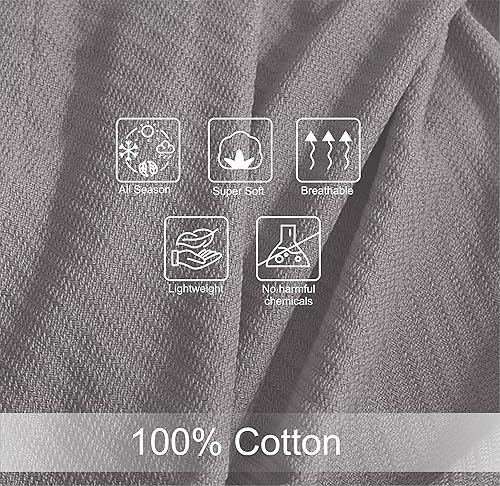 Miniatura 5 de Cotton Craft - Cobija térmica de sarga de punto espiga 100 algodón súper suave de alta calidad