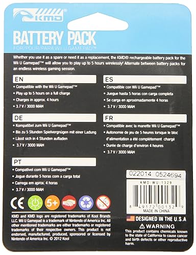 Miniatura 2 de KMD 3000mAh Rechargeable Battery Pack for Nintendo Wii U Internal Controller