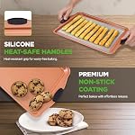 NutriChef, Bakeware Set, Baking Sheets, Cookie Sheets, Sheet Pan, Baking Tray, Nonstick, Black Carbon Steel Baking Set, Professional Kitchen Oven Trays, Roasting Pans, 3 pc.