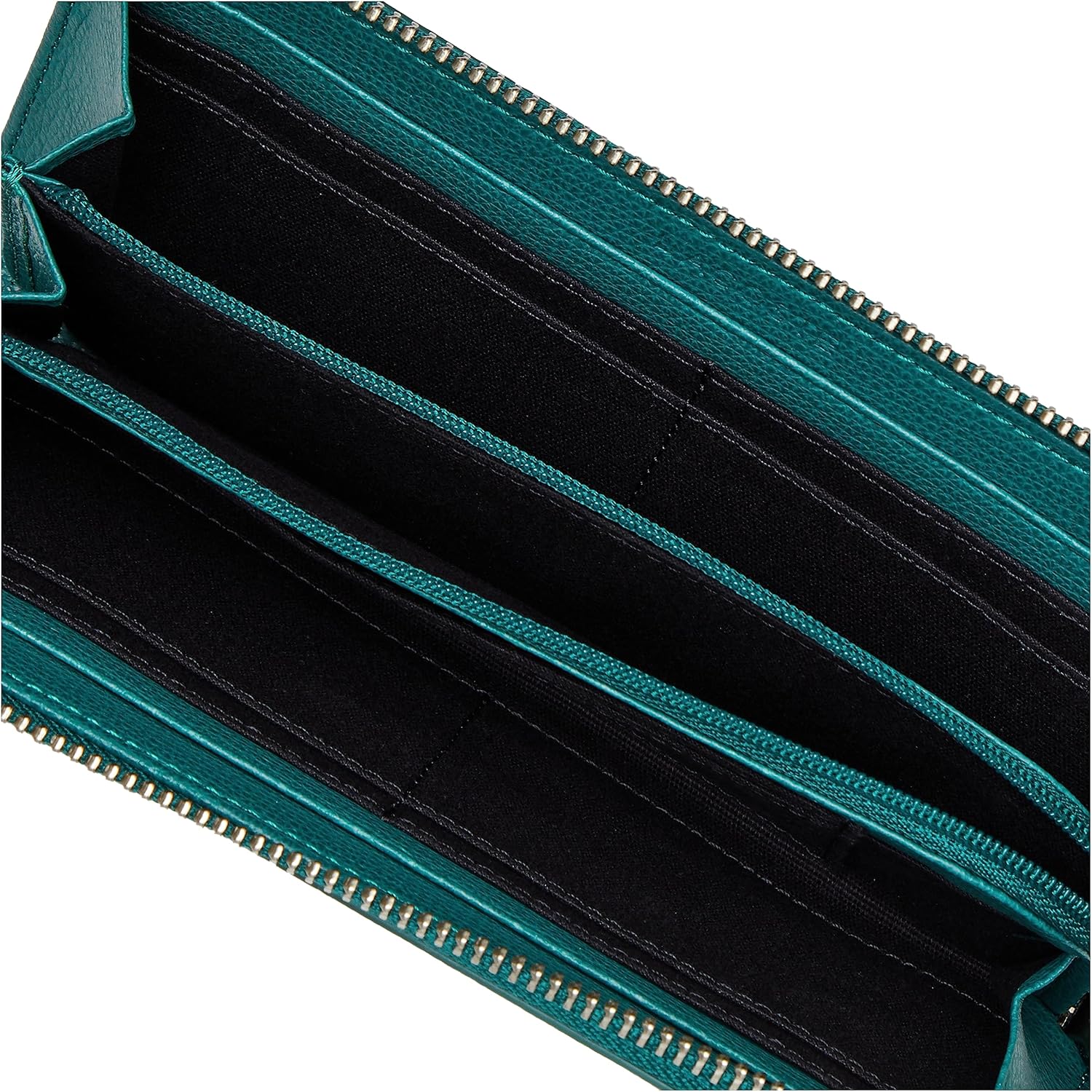 Lacoste Trifold Wallet Daily Croco L Zipper Long Wallet, Black