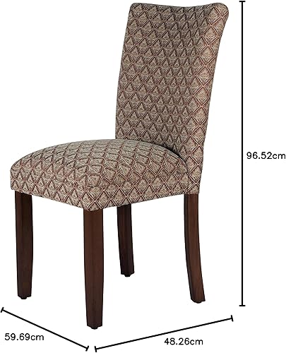 Miniatura 297 de HomePop Parsons - Silla clásica tapizada para comedor Gris ceniza,Azul Demask,Marrón Boucle (paquete individual),Marrón (Brown Damask),Marrón (Brown