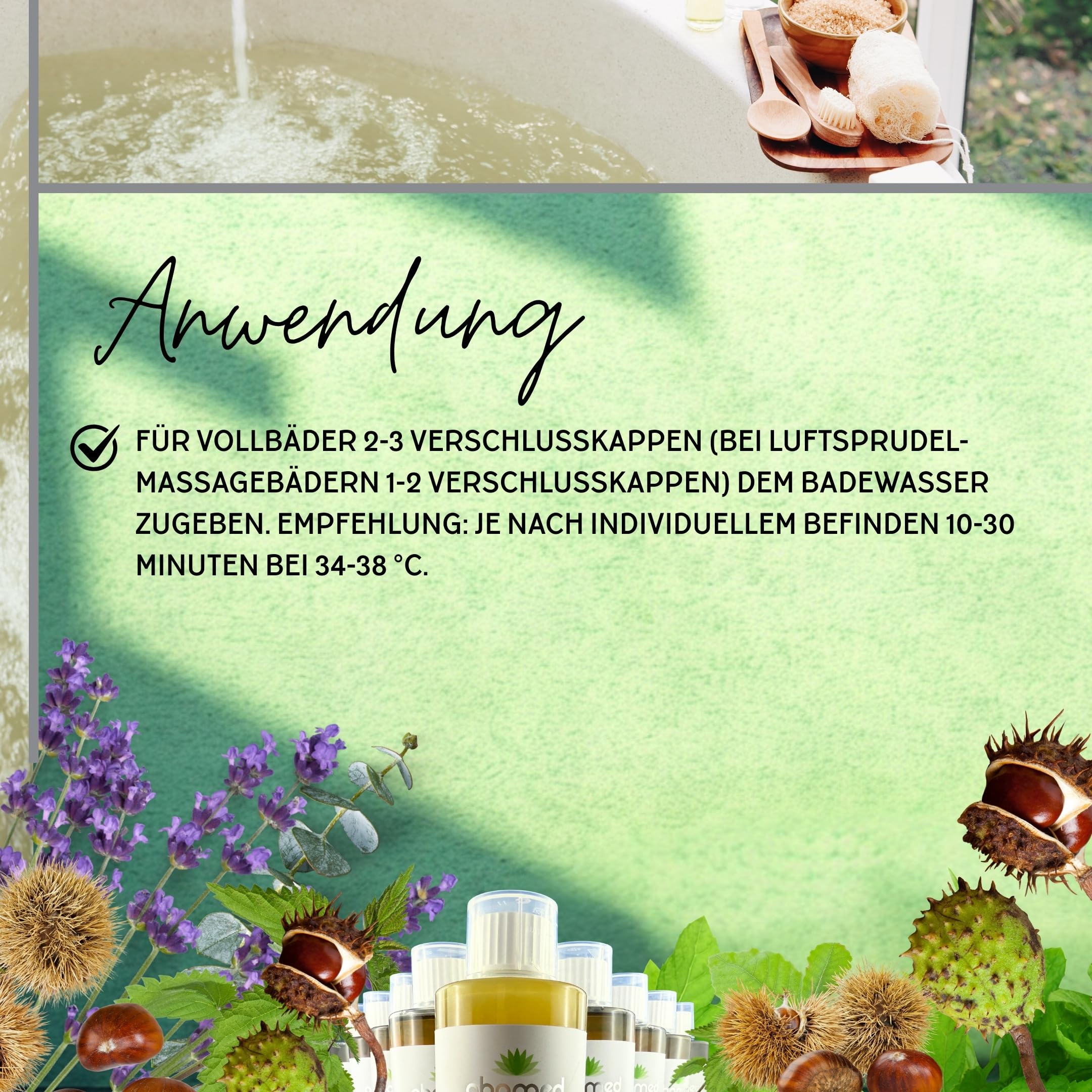 Rosskastanie Kräuterölbad – mit Aescin, straffend & wohltuend für Beine & Füße, 500 ml