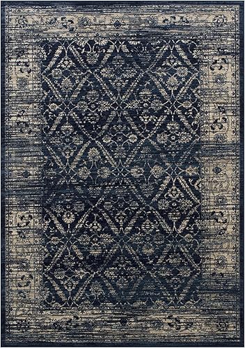 Miniatura 3 de Allstar - Alfombra decorativa moderna de 5 x 7, color azul medianoche (7' 0" x 4' 11")