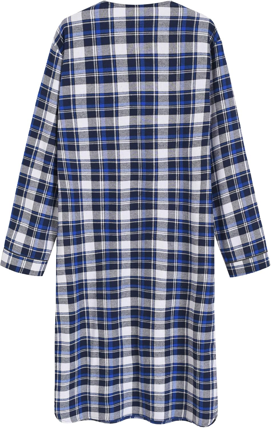 Latuza Men's Cotton Flannel Nightshirt Sleep Shirt - Image 3