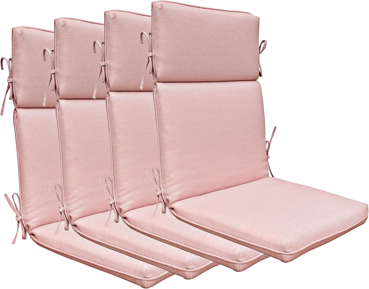 BOSSIMA Indoor Outdoor High Back Chair Cushions Replacement Patio Chair Seat Cushions Set of 4 ( Mixed Coral/White)