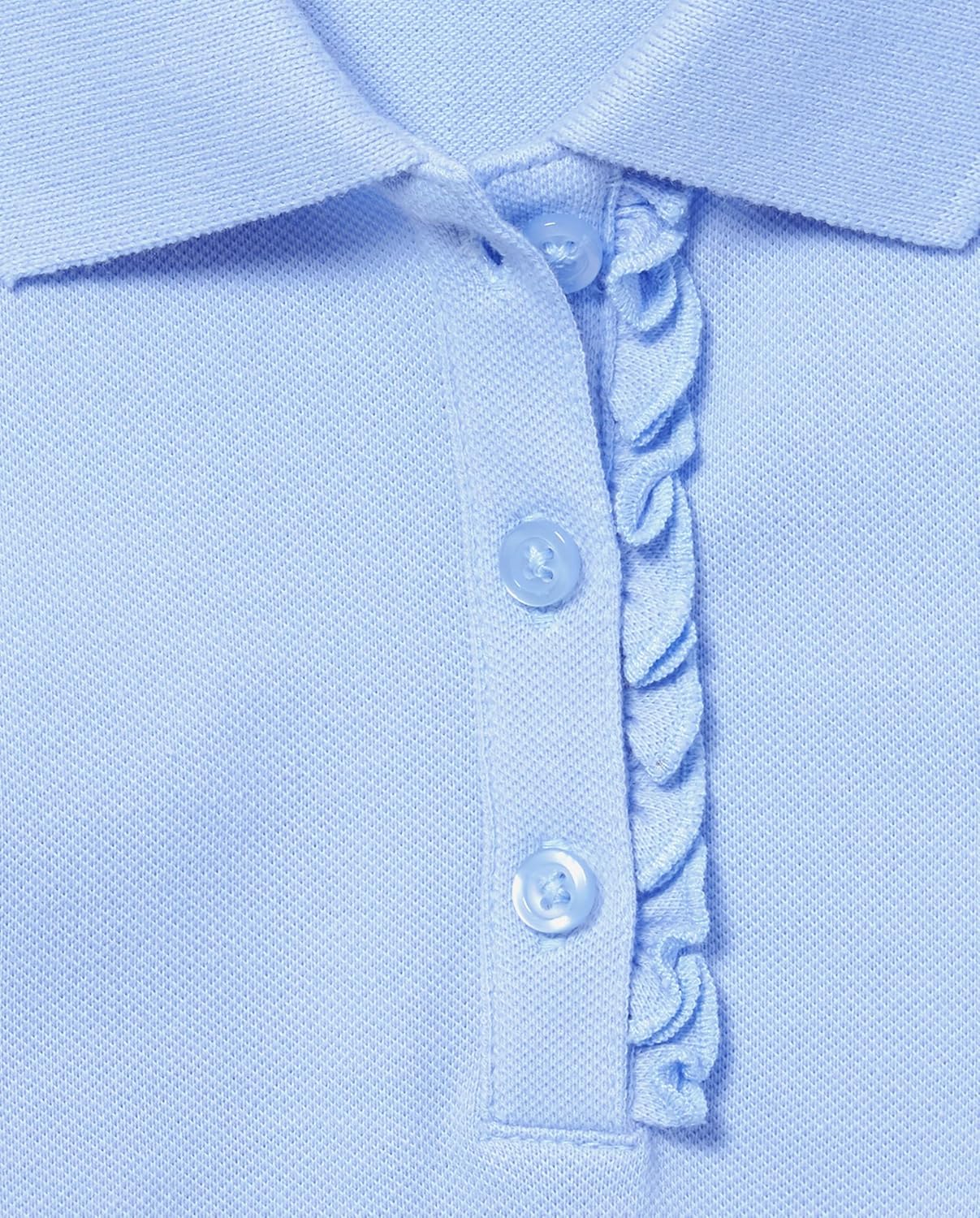 The Children's Place Girls' Uniform Long Sleeve Ruffle Pique Polo - Image 3